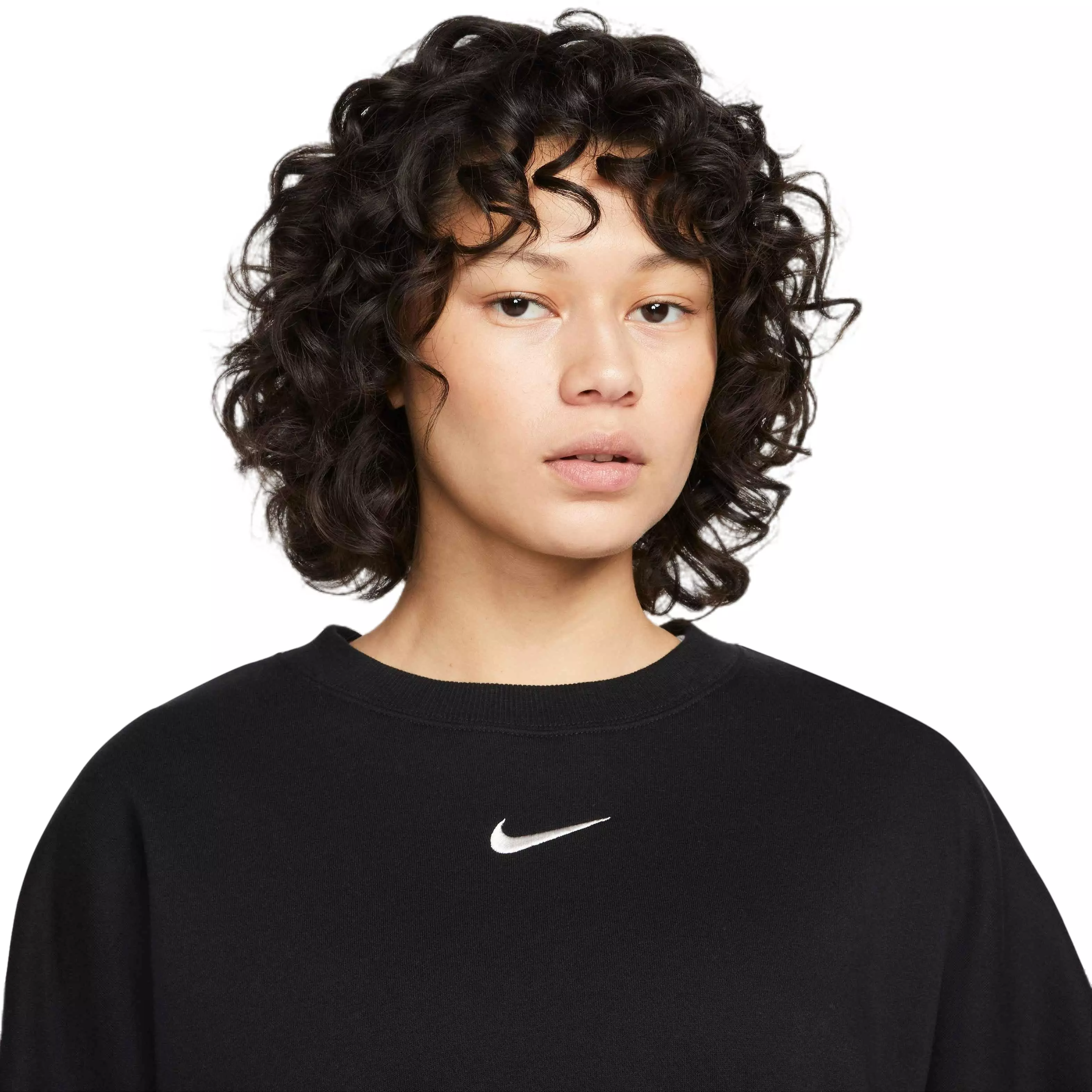 Nike Women's Sportswear Phoenix Fleece Over-Oversized Crewneck Sweatshirt - BLACK