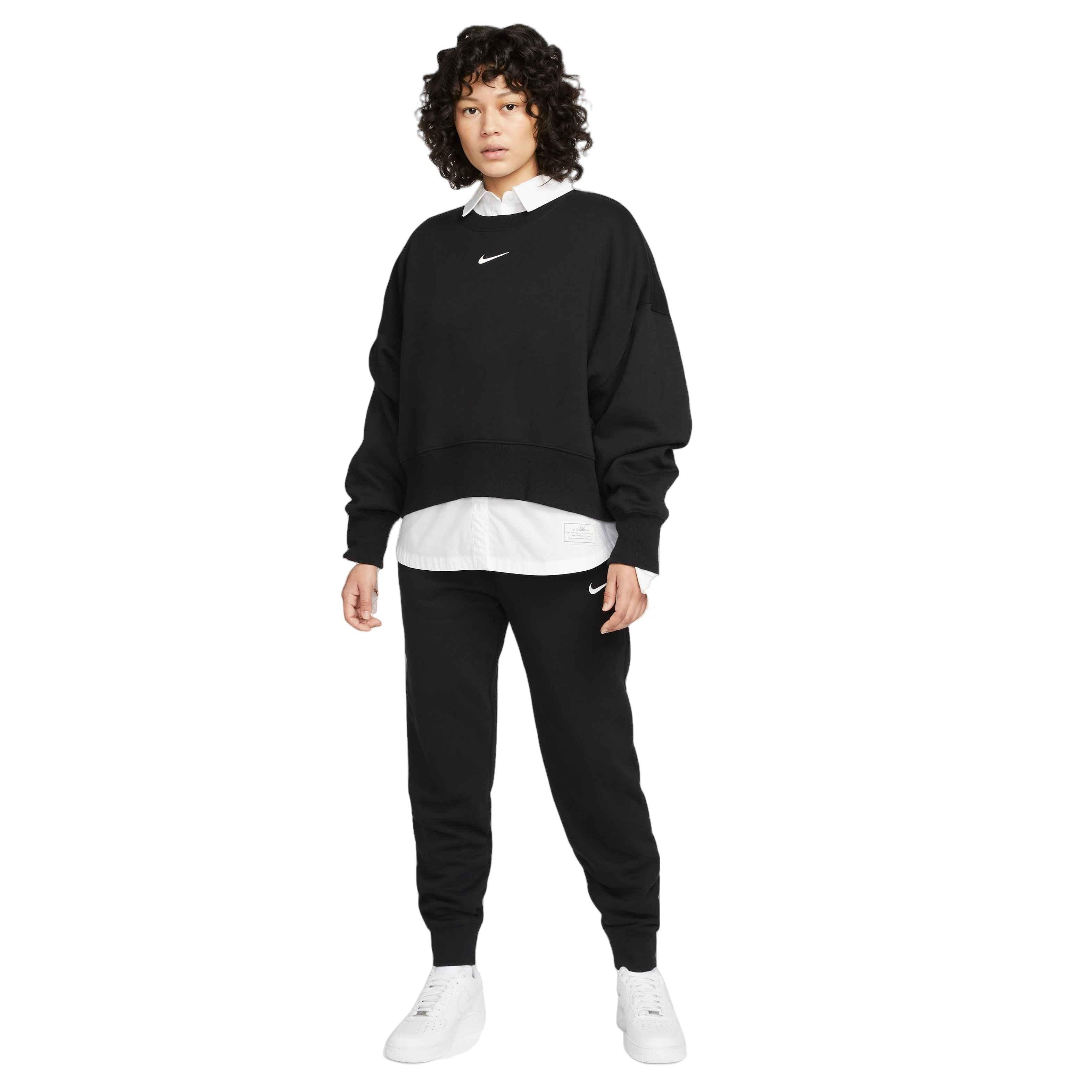 Nike Women's Sportswear Phoenix Fleece Over-Oversized Crewneck Sweatshirt - BLACK Thumbnail View 4