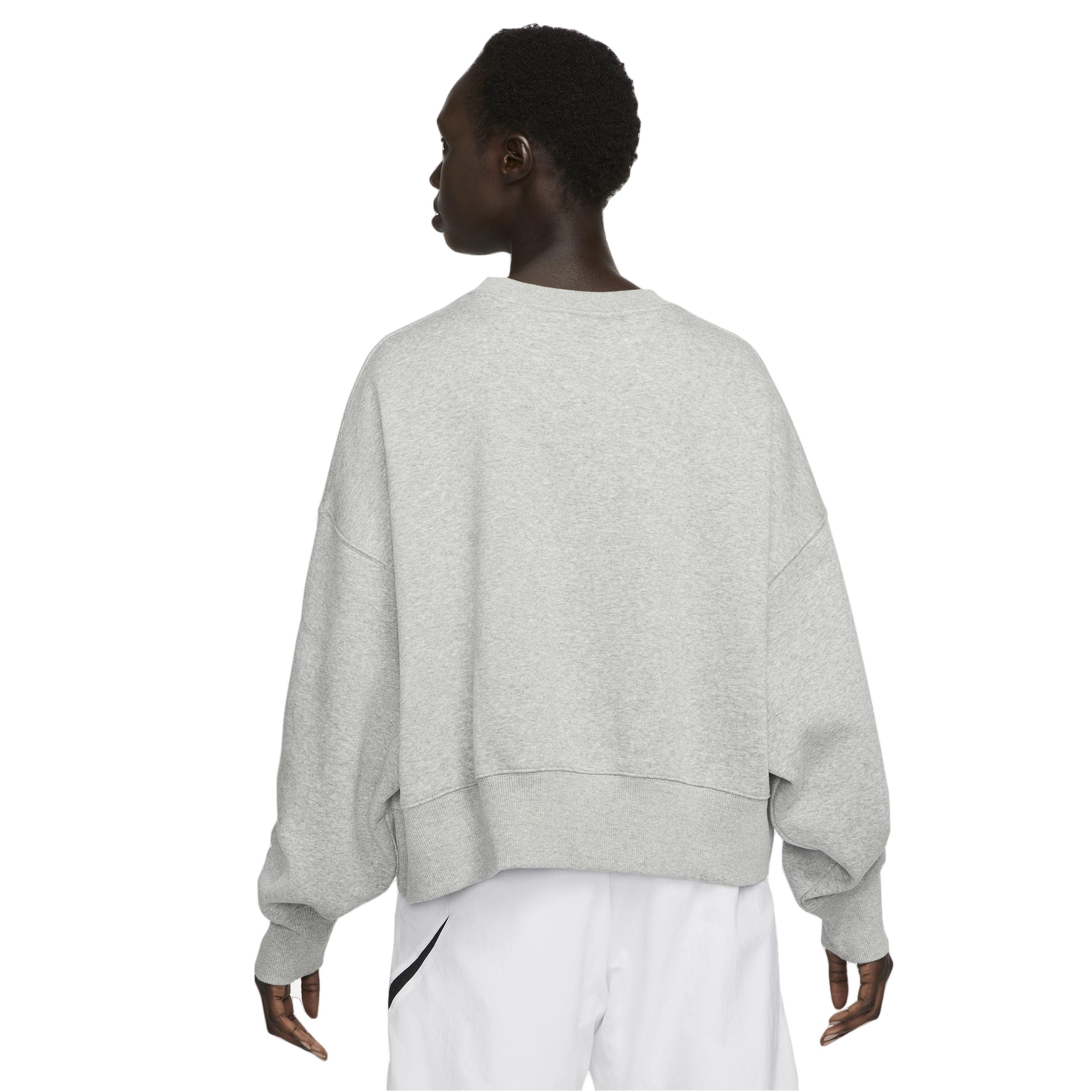 Nike Women's Sportswear Phoenix Fleece Over-Oversized Crewneck Sweatshirt - HEATHER GREY Thumbnail View 2