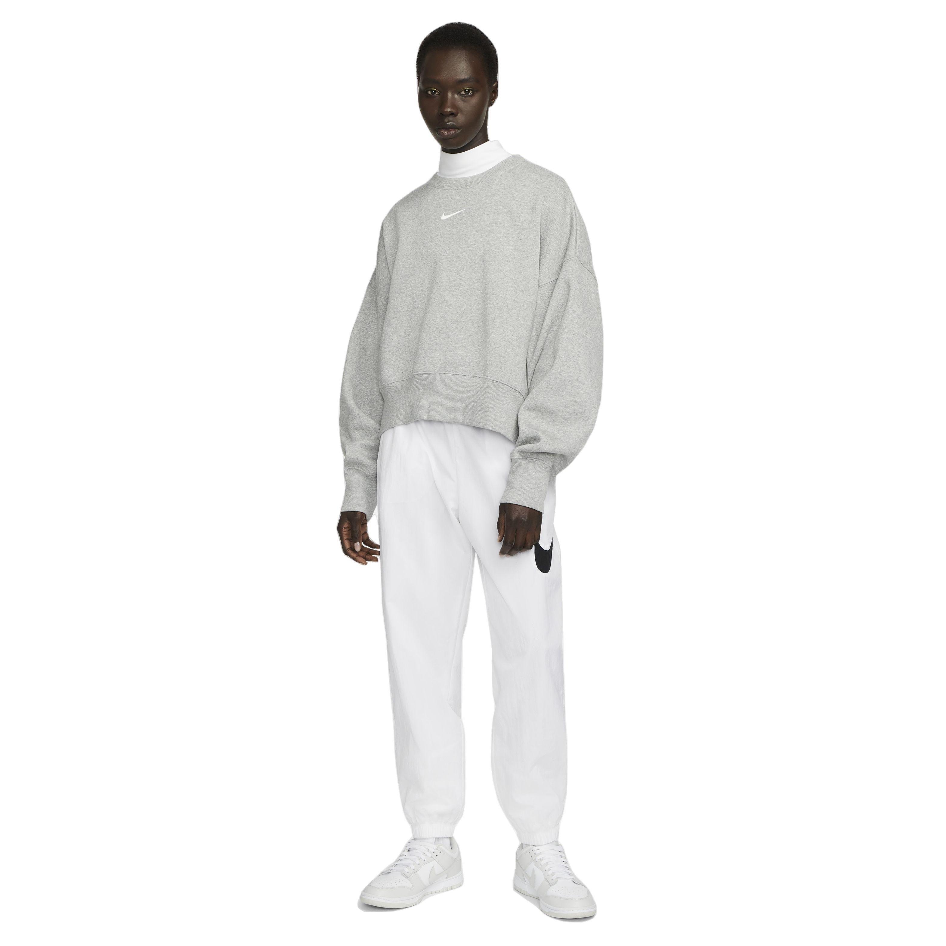 Nike Women's Sportswear Phoenix Fleece Over-Oversized Crewneck Sweatshirt - HEATHER GREY Thumbnail View 4