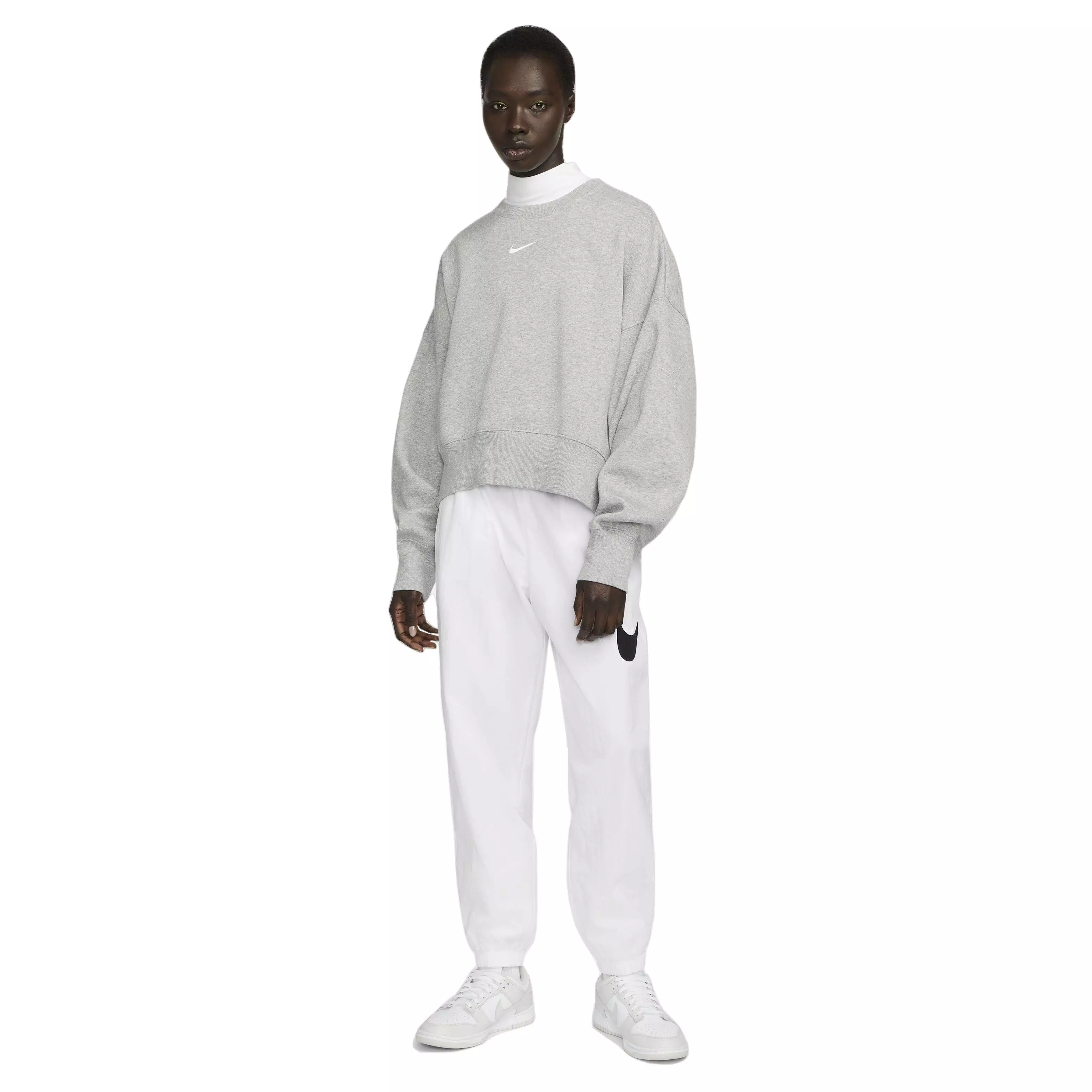 Nike Women's Sportswear Phoenix Fleece Over-Oversized Crewneck Sweatshirt - HEATHER GREY