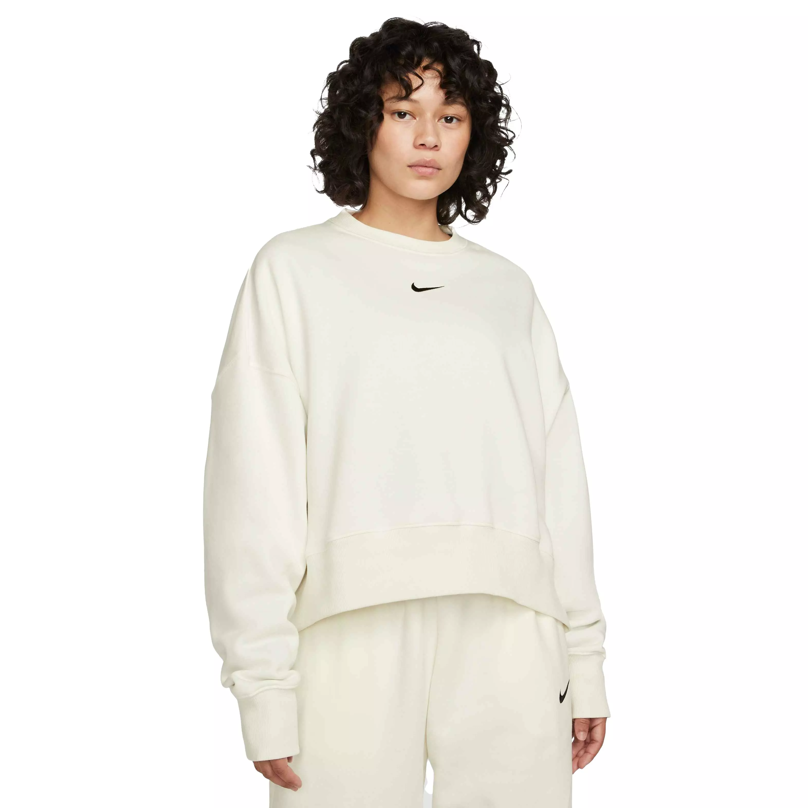 Nike Women's Sportswear Phoenix Fleece Over-Oversized Crewneck Sweatshirt - BLACK
