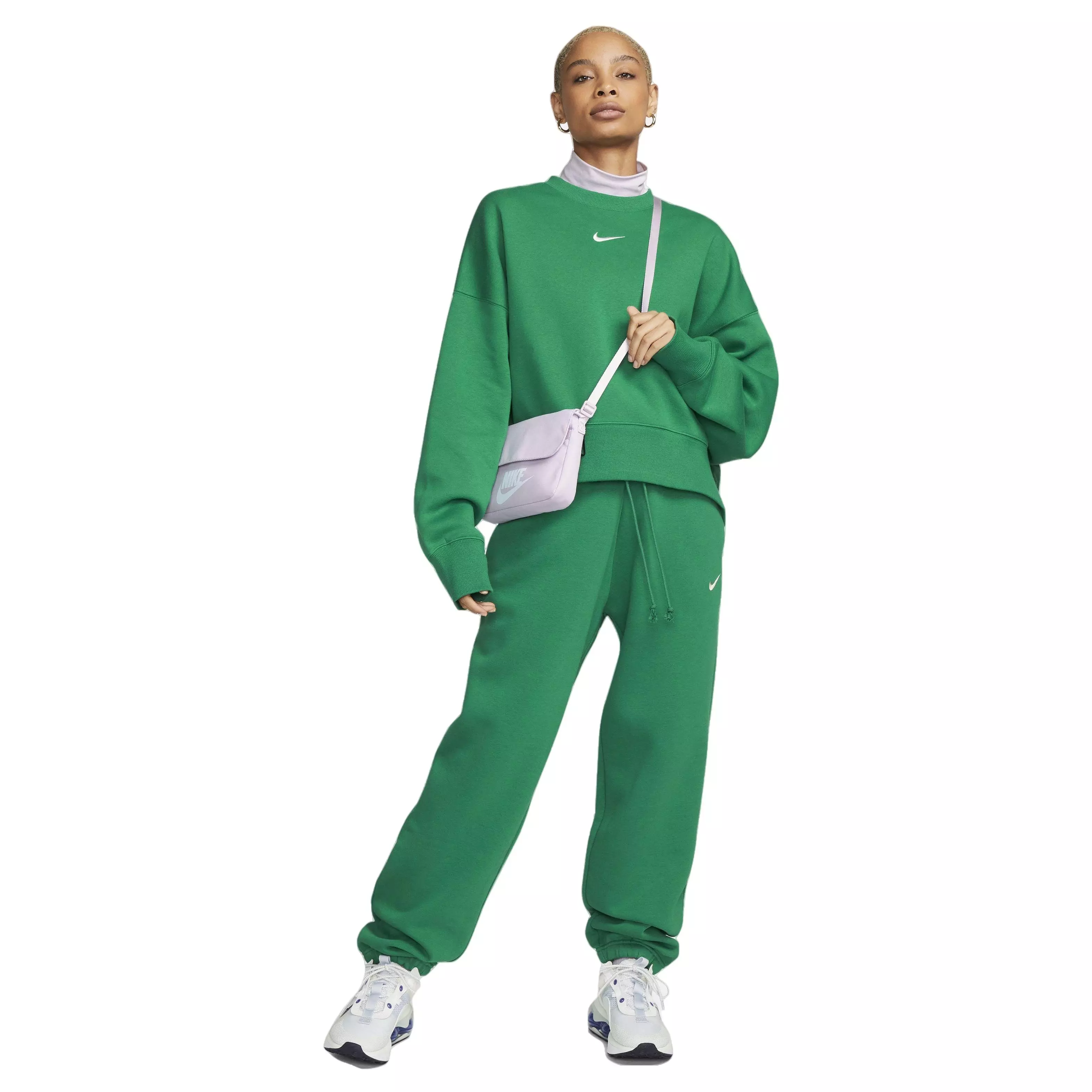 Nike Women's Sportswear Phoenix Fleece Over-Oversized Crewneck Sweatshirt - GREEN