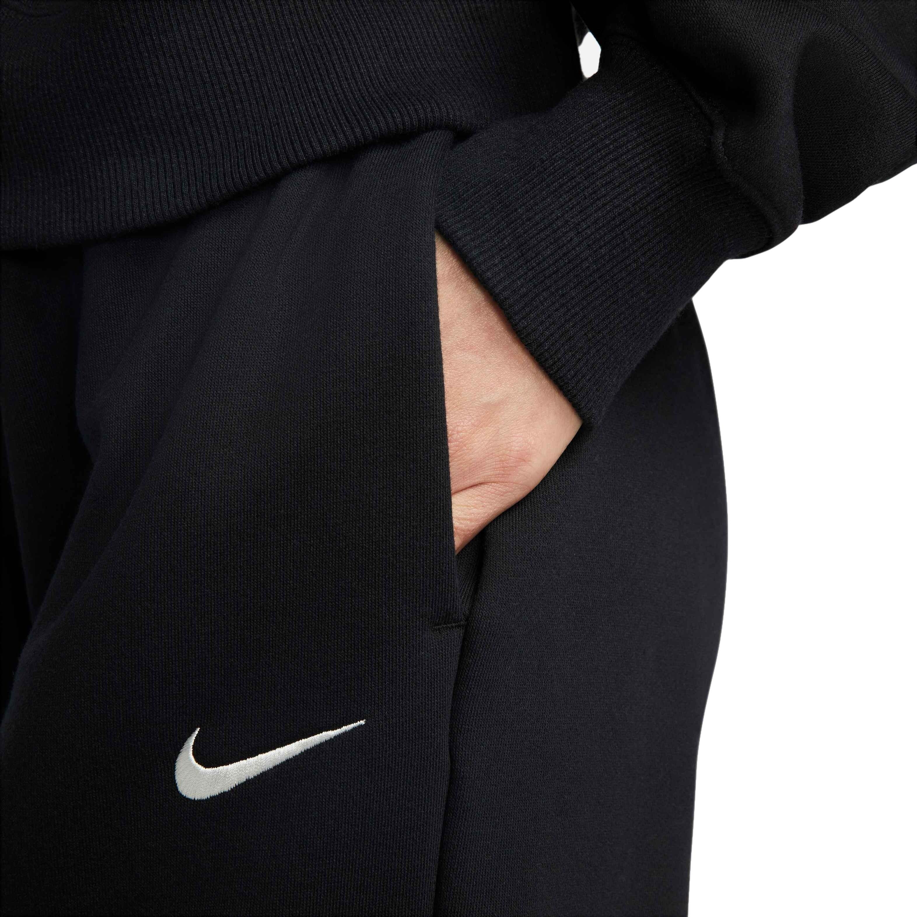 Nike Women's Sportswear Phoenix Fleece Oversized 1/4-Zip Crop Sweatshirt - BLACK Thumbnail View 4