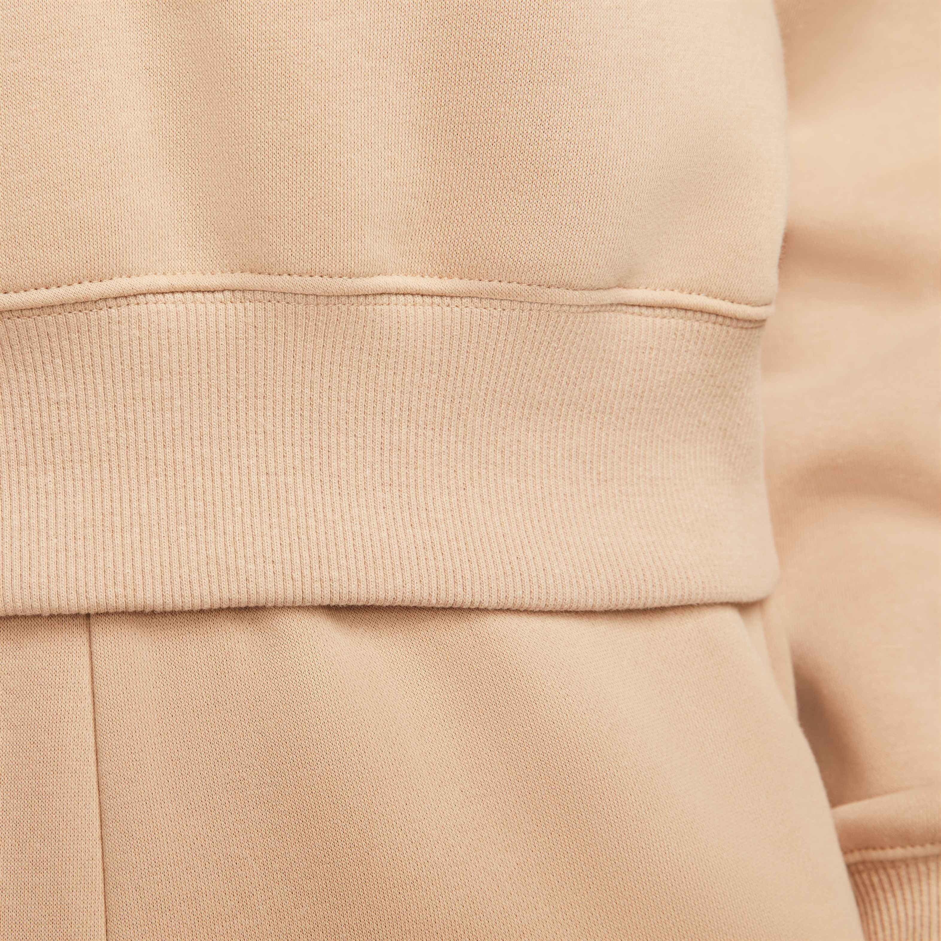 Nike Women's Sportswear Phoenix Fleece Oversized 1/2-Zip Crop Sweatshirt - BROWN Thumbnail View 5