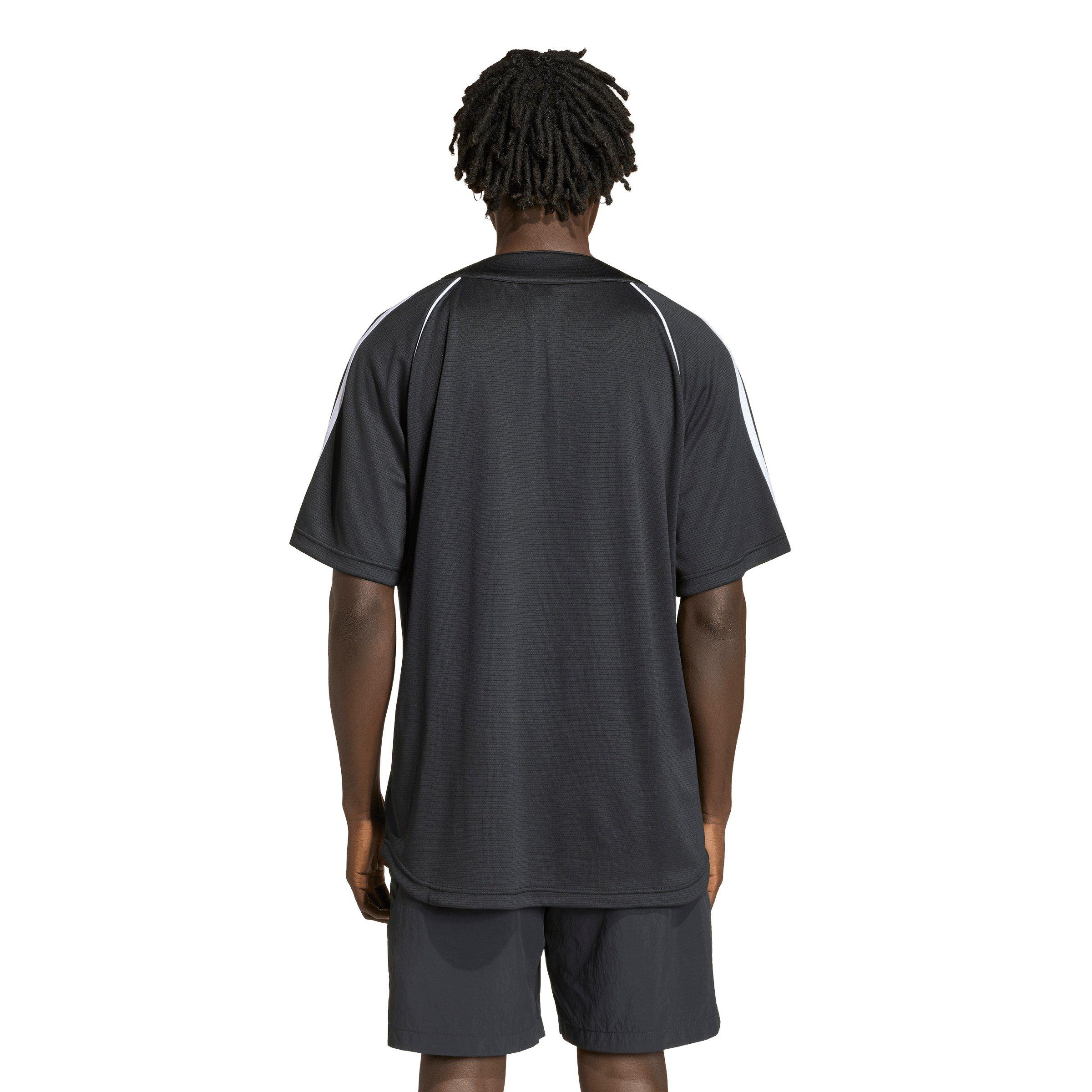 adidas Originals Men's Adicolor Baseball Jersey - Black/White - BLACK/WHITE Thumbnail View 2