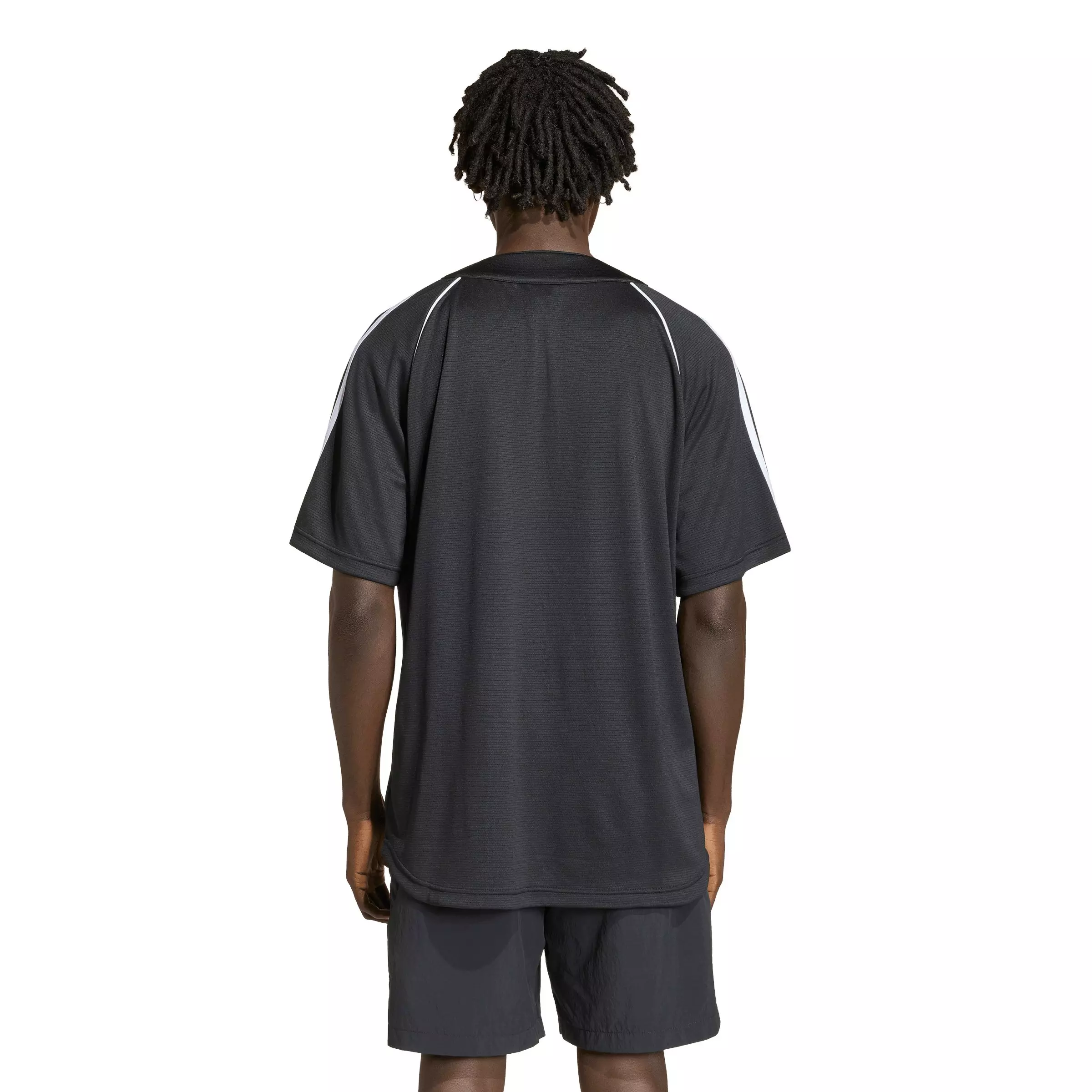 adidas Originals Men's Adicolor Baseball Jersey -Black/White - BLACK/WHITE