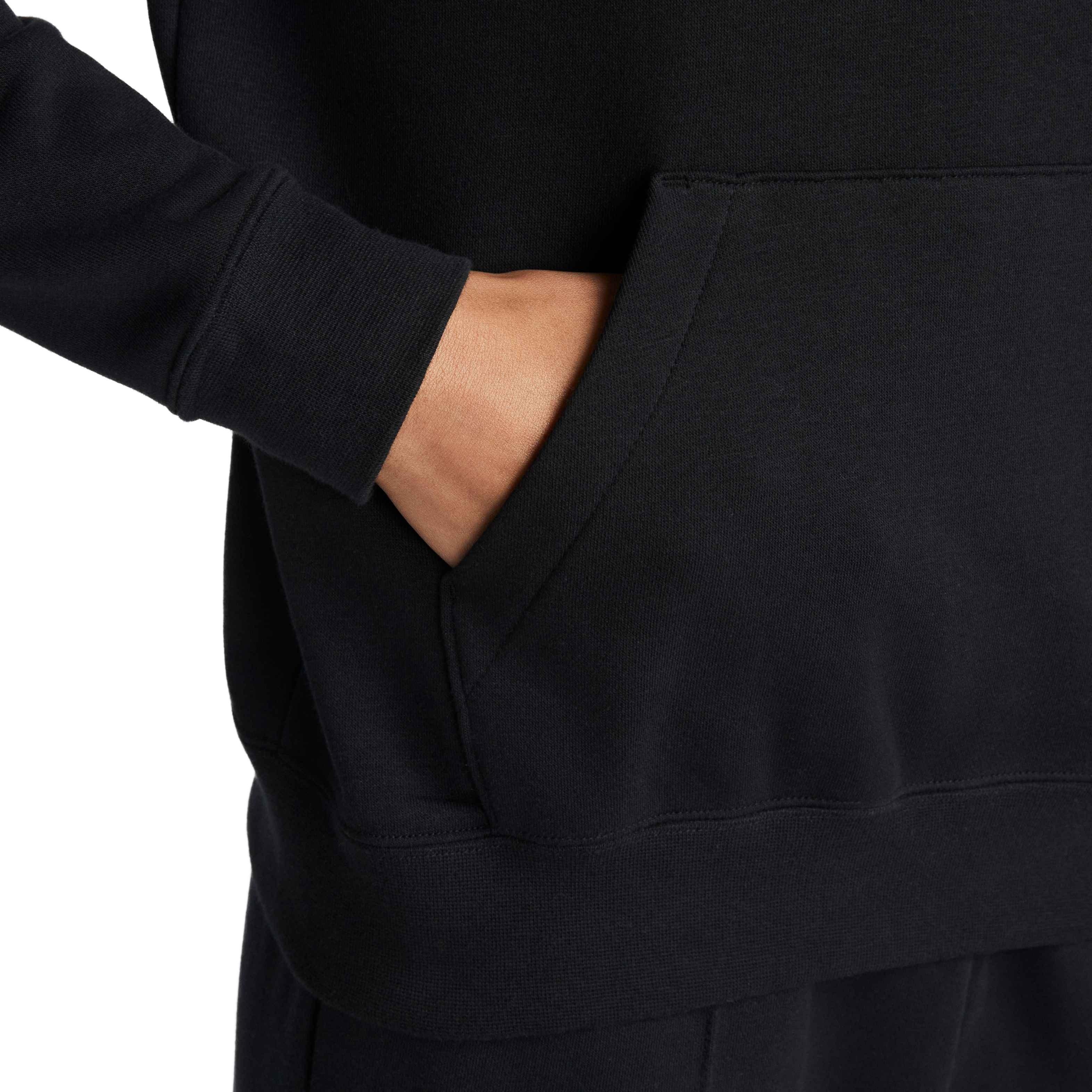 Nike Women's Sportswear Club Fleece 1/2-Zip Sweatshirt - BLACK Thumbnail View 4