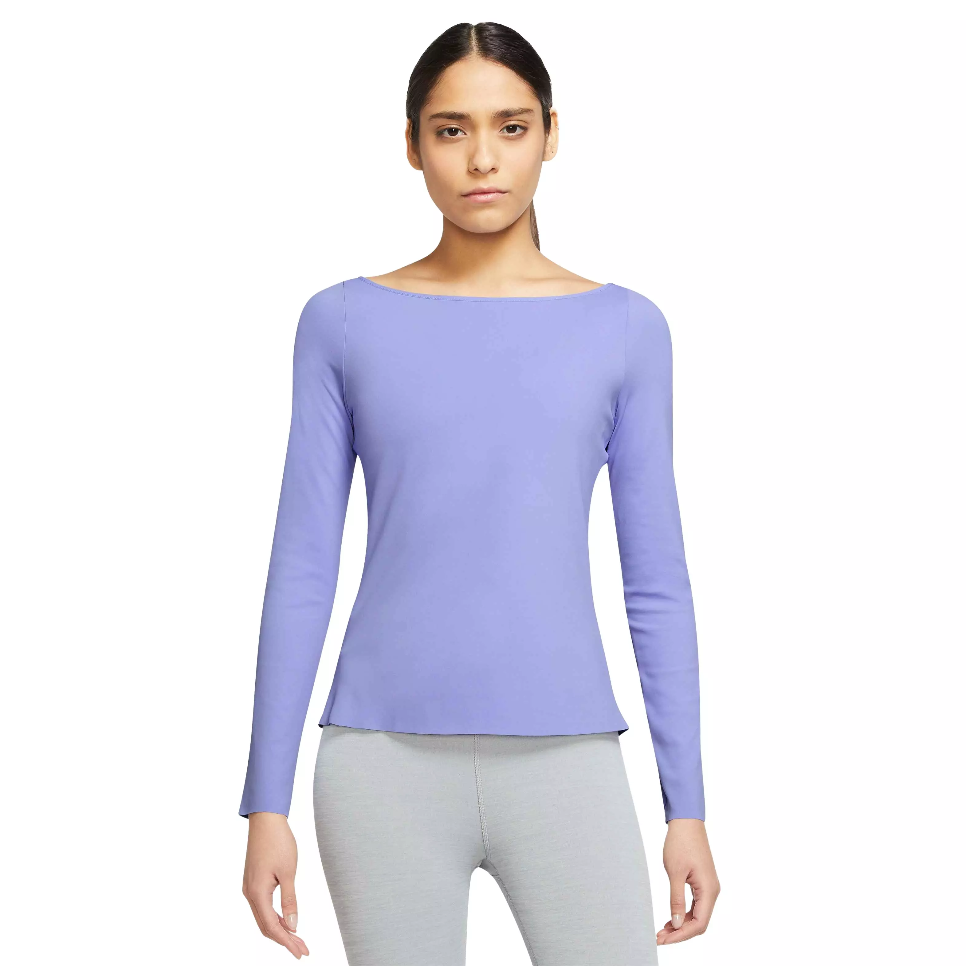 Nike Women's Yoga Dri-FIT Long Sleeve Top-Purple