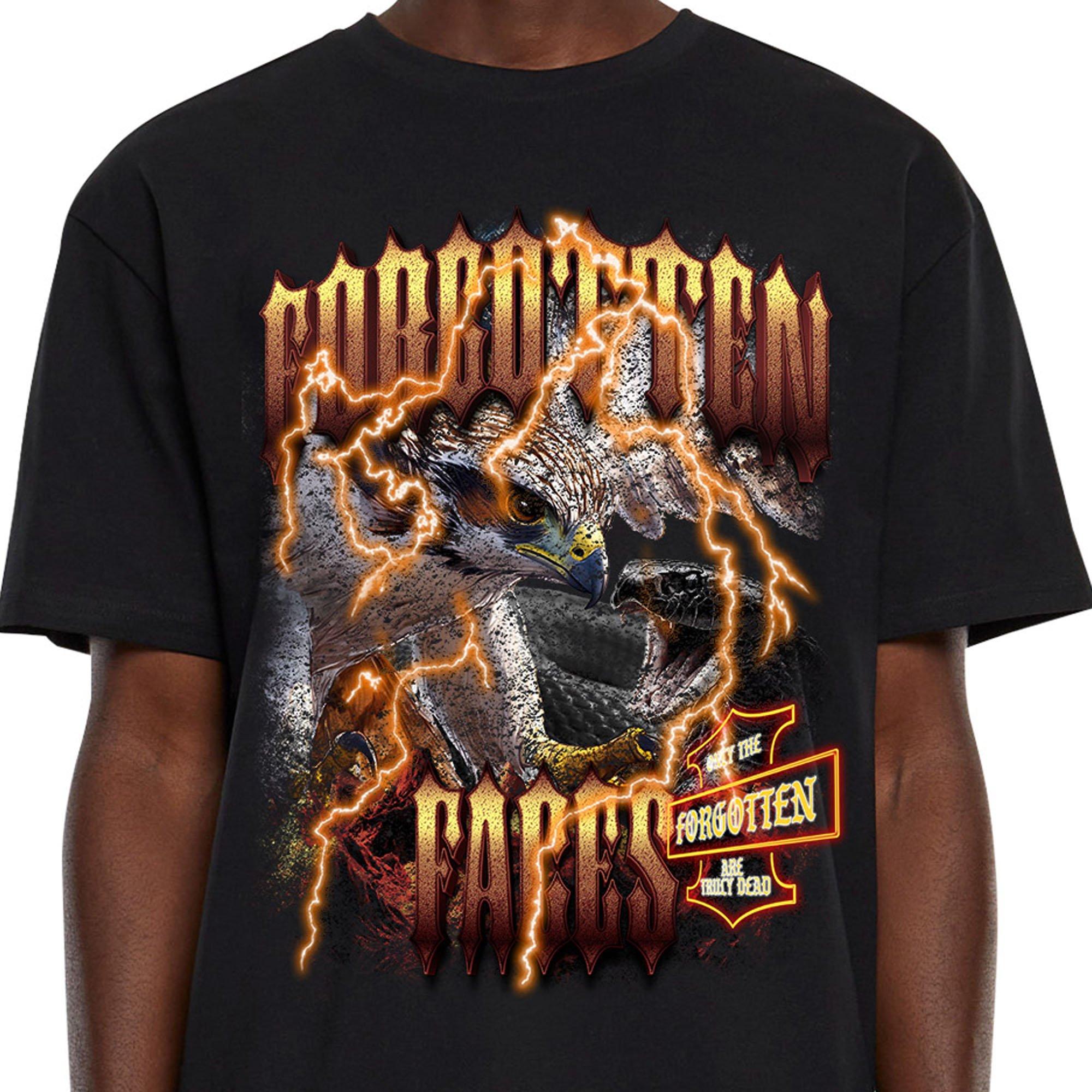 Forgotten Faces Men's Hawk & Python Tee - BLACK Thumbnail View 3