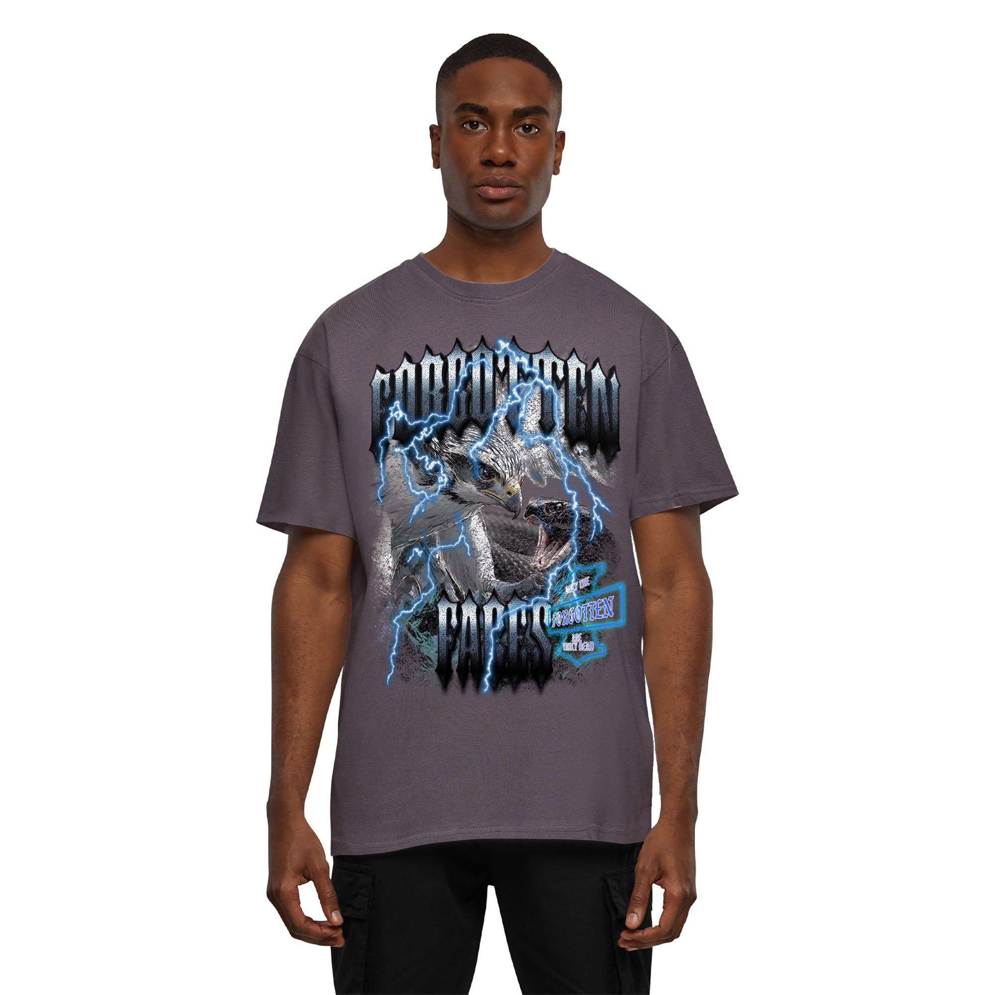 Forgotten Faces Men's Hawk & Python Tee - GREY Thumbnail View 1