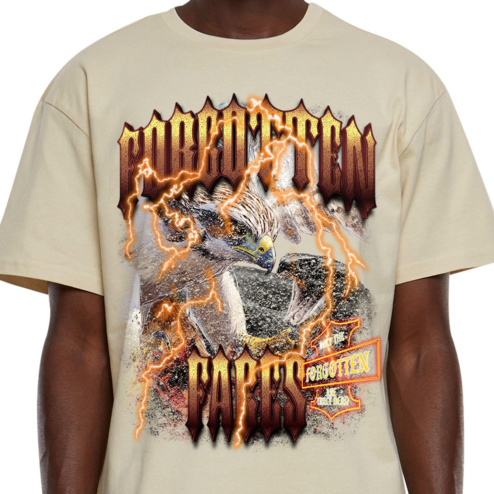 Forgotten Faces Men's Hawk & Python Tee - SAND Thumbnail View 3