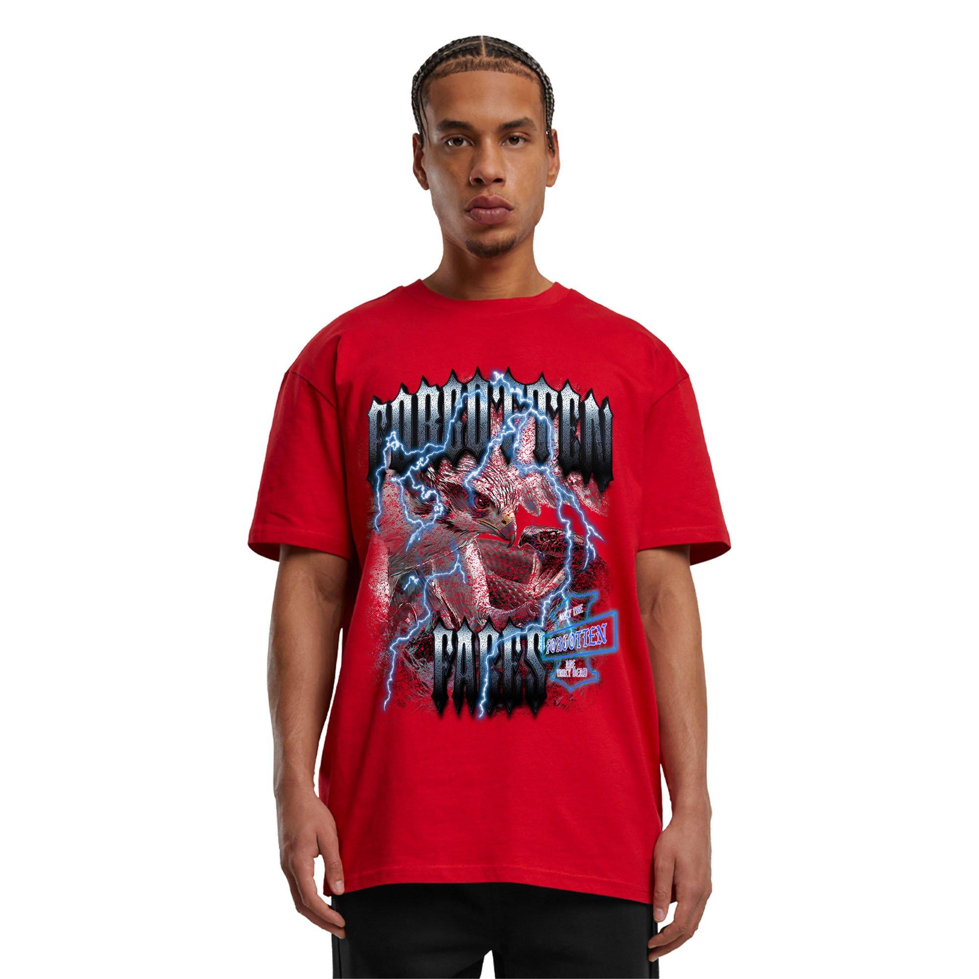 Forgotten Faces Men's Hawk & Python Tee - RED Thumbnail View 1