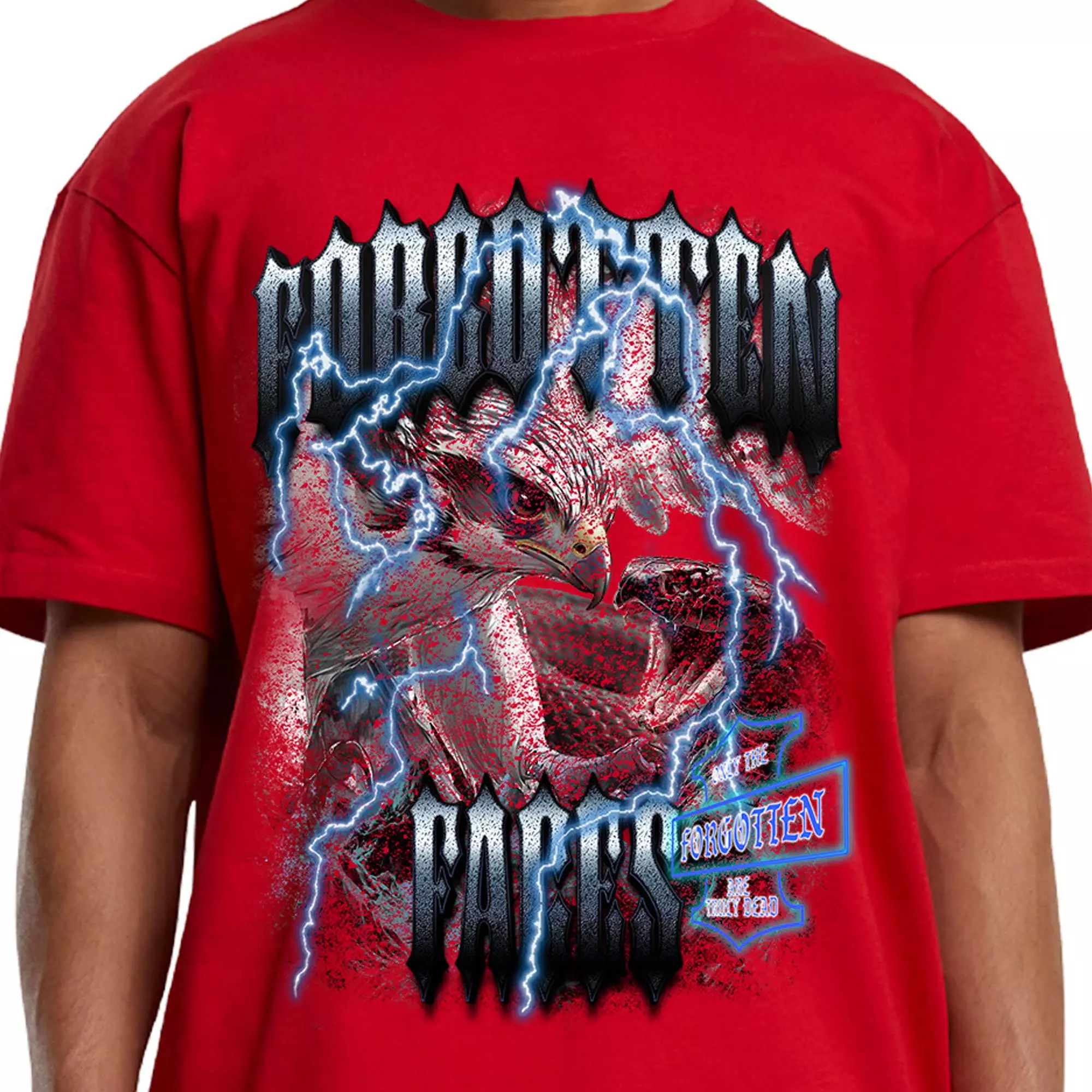 Forgotten Faces Men's Hawk & Python Tee - RED