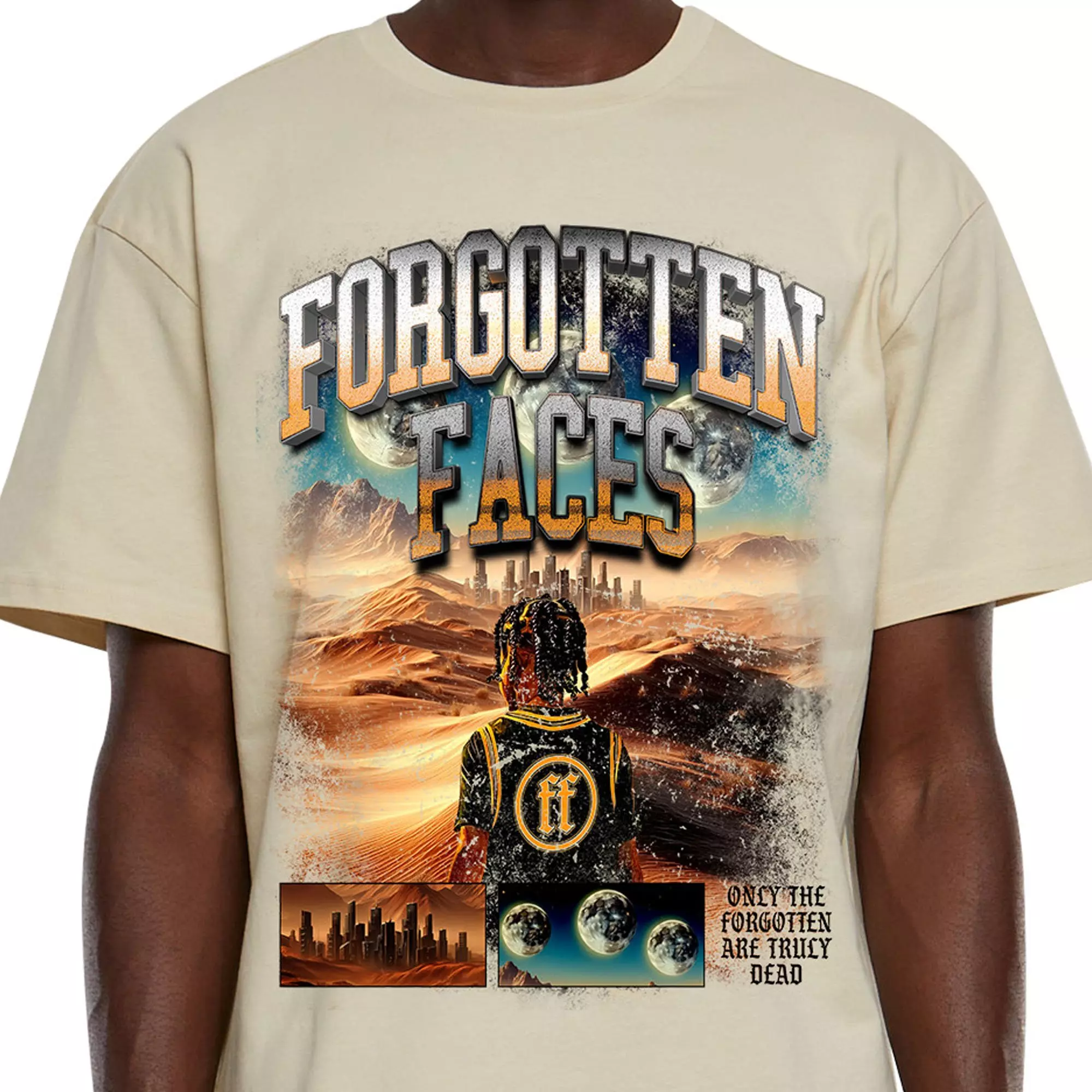 Forgotten Faces Men's Desert Planet Tee - SAND