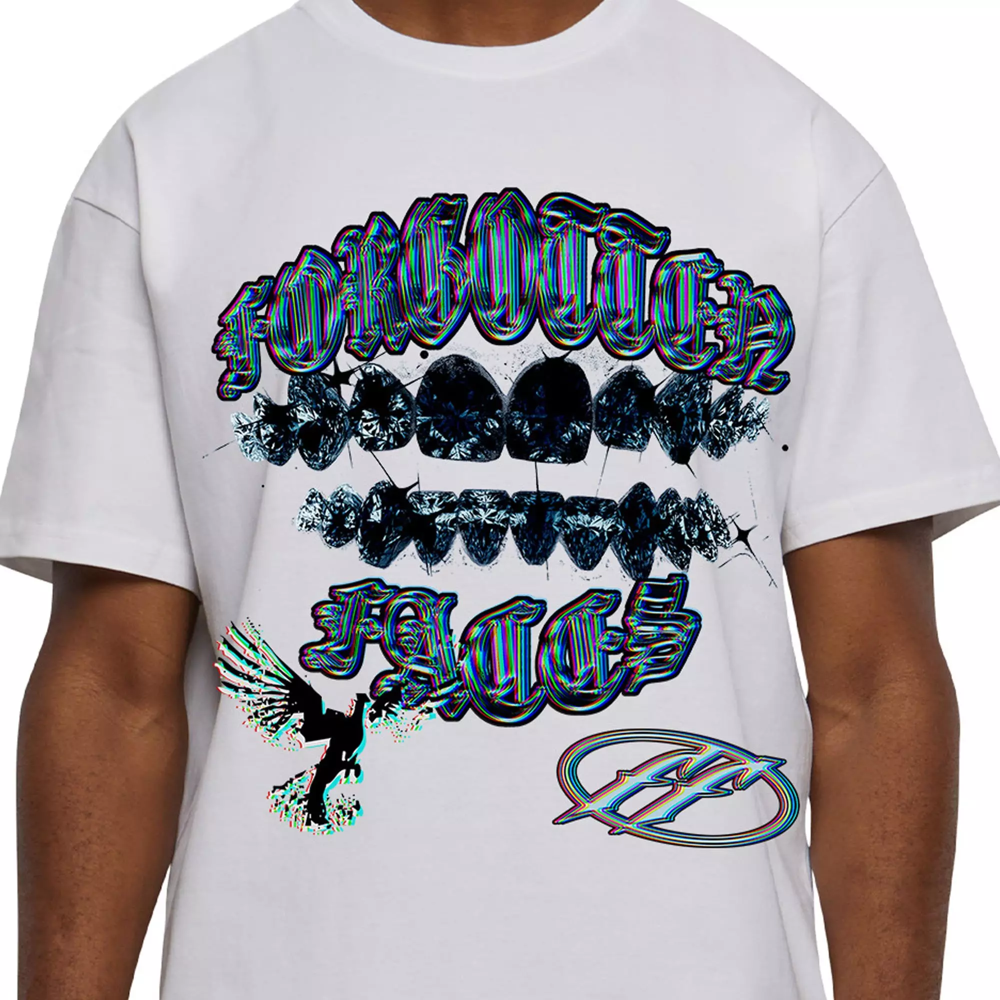 Forgotten Faces Men's Diamond Grill Tee - WHITE