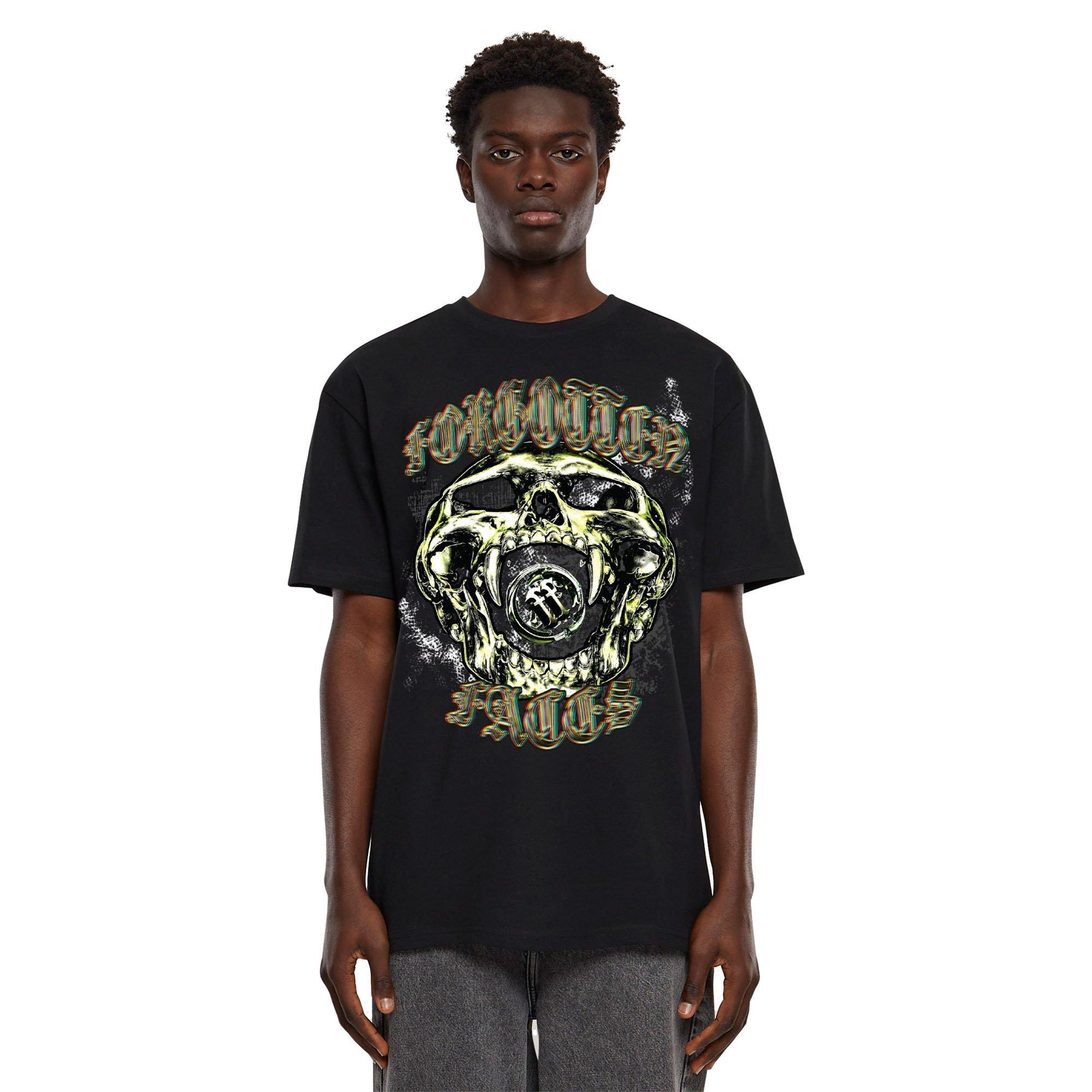 Forgotten Faces Men's Pixel Skull Tee - BLACK Thumbnail View 1