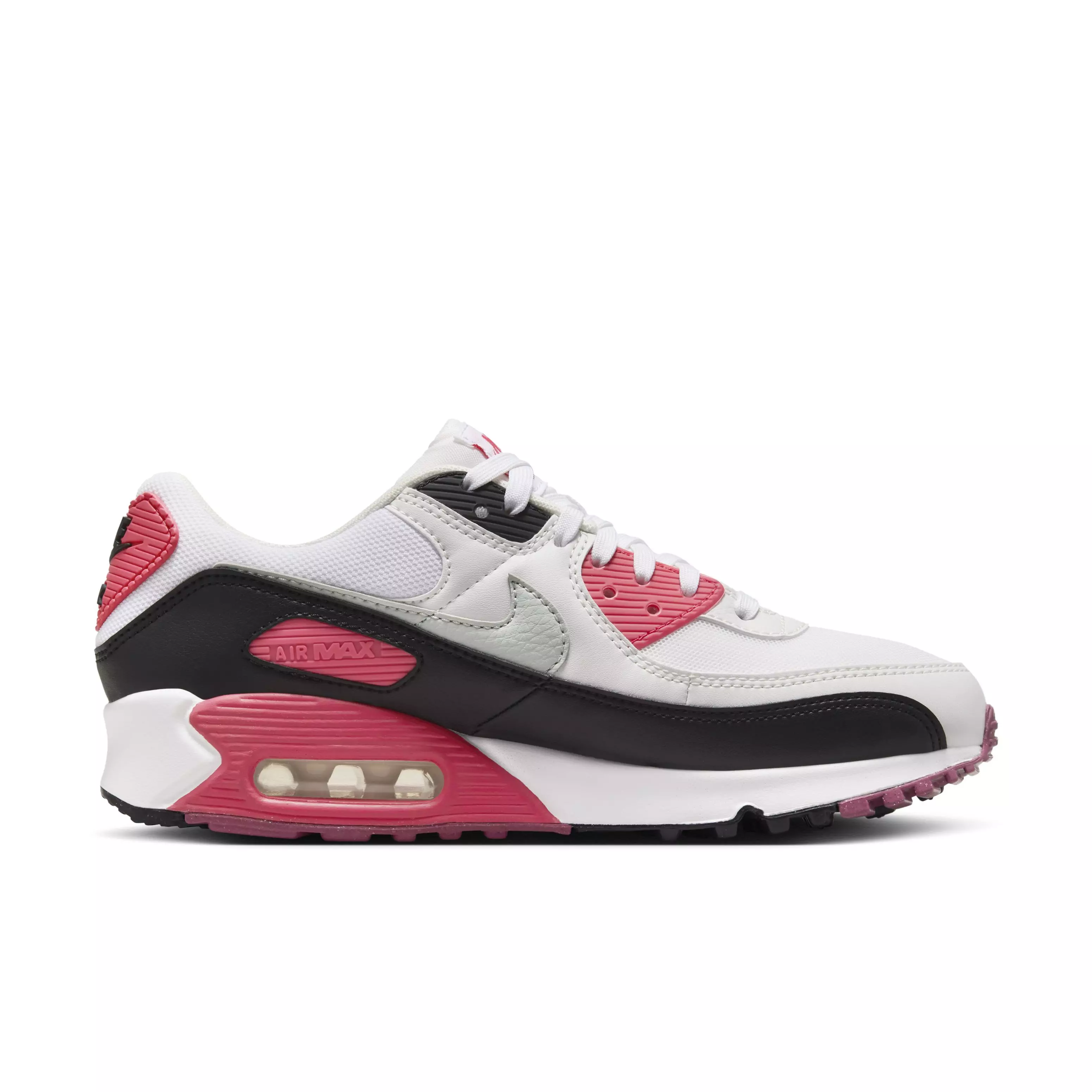 Nike Air Max 90 "White/Aster Pink/Black/Light Silver" Women's Shoe - WHITE/PINK/BLACK/LT SILVER