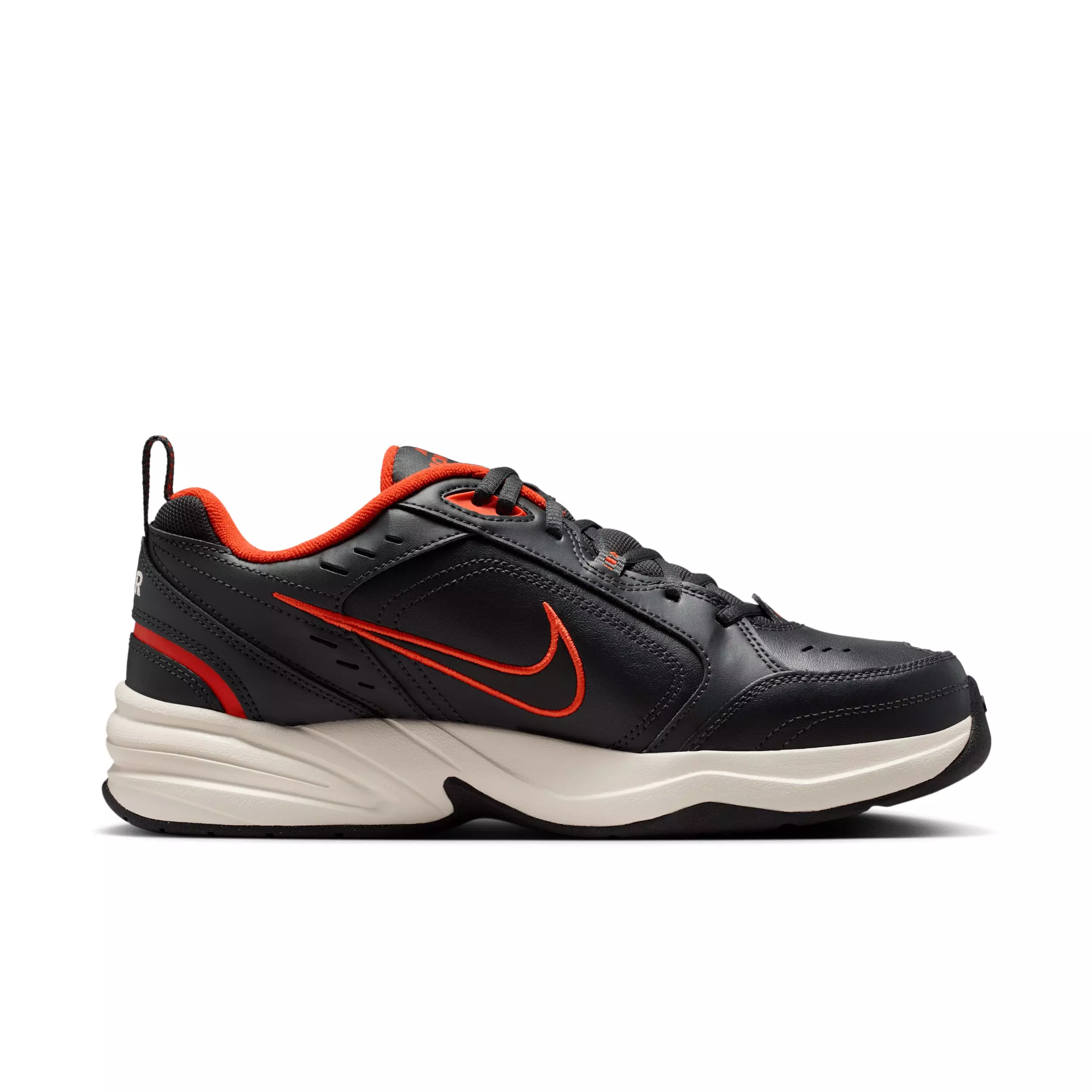 Nike Air Monarch IV "Dark Smoke Grey/Picante Red/Pale Ivory/Black" Men's Shoe - DK GREY/RED/IVORY/BLACK