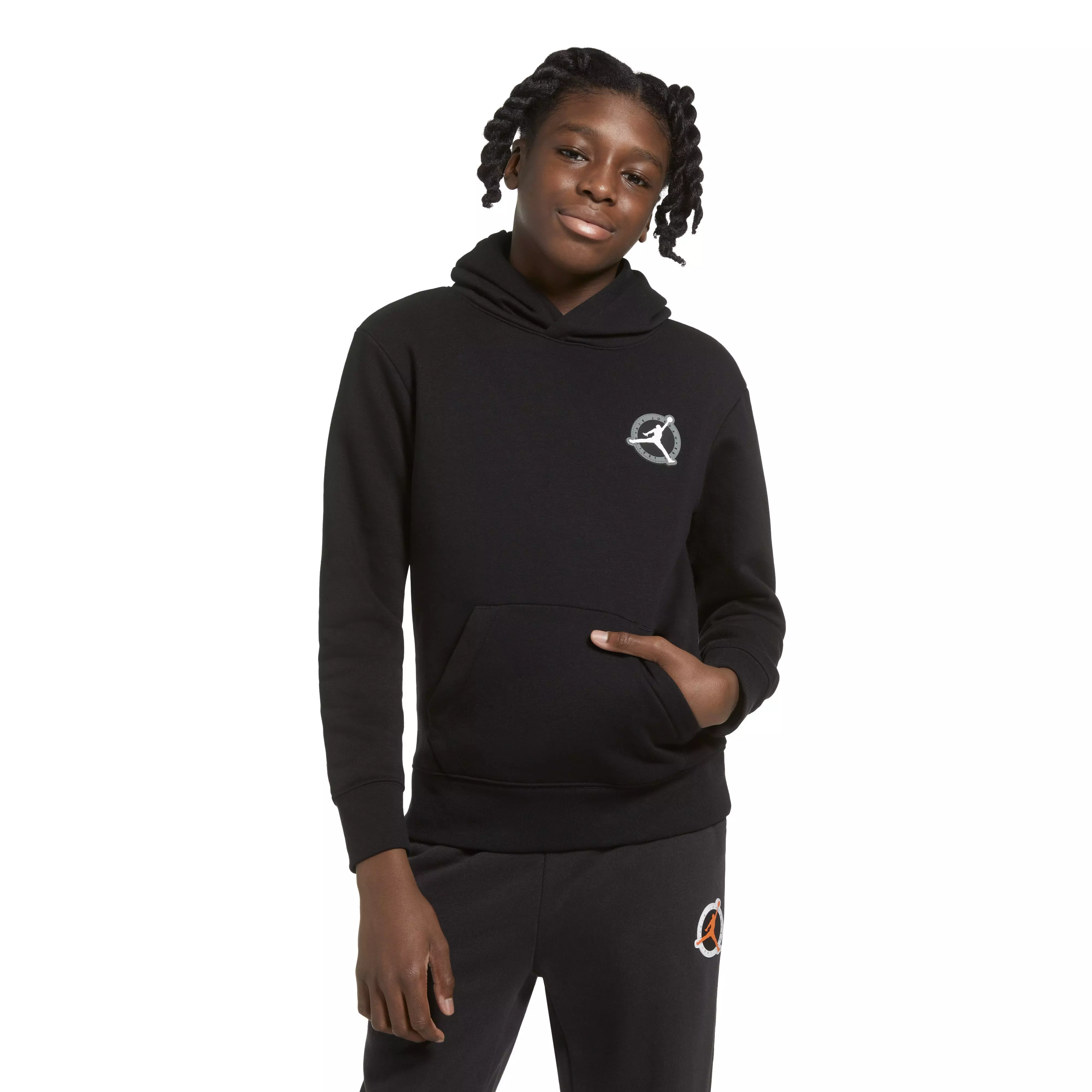 Jordan Big Boys' Flight MVP Pullover Hoodie - BLACK