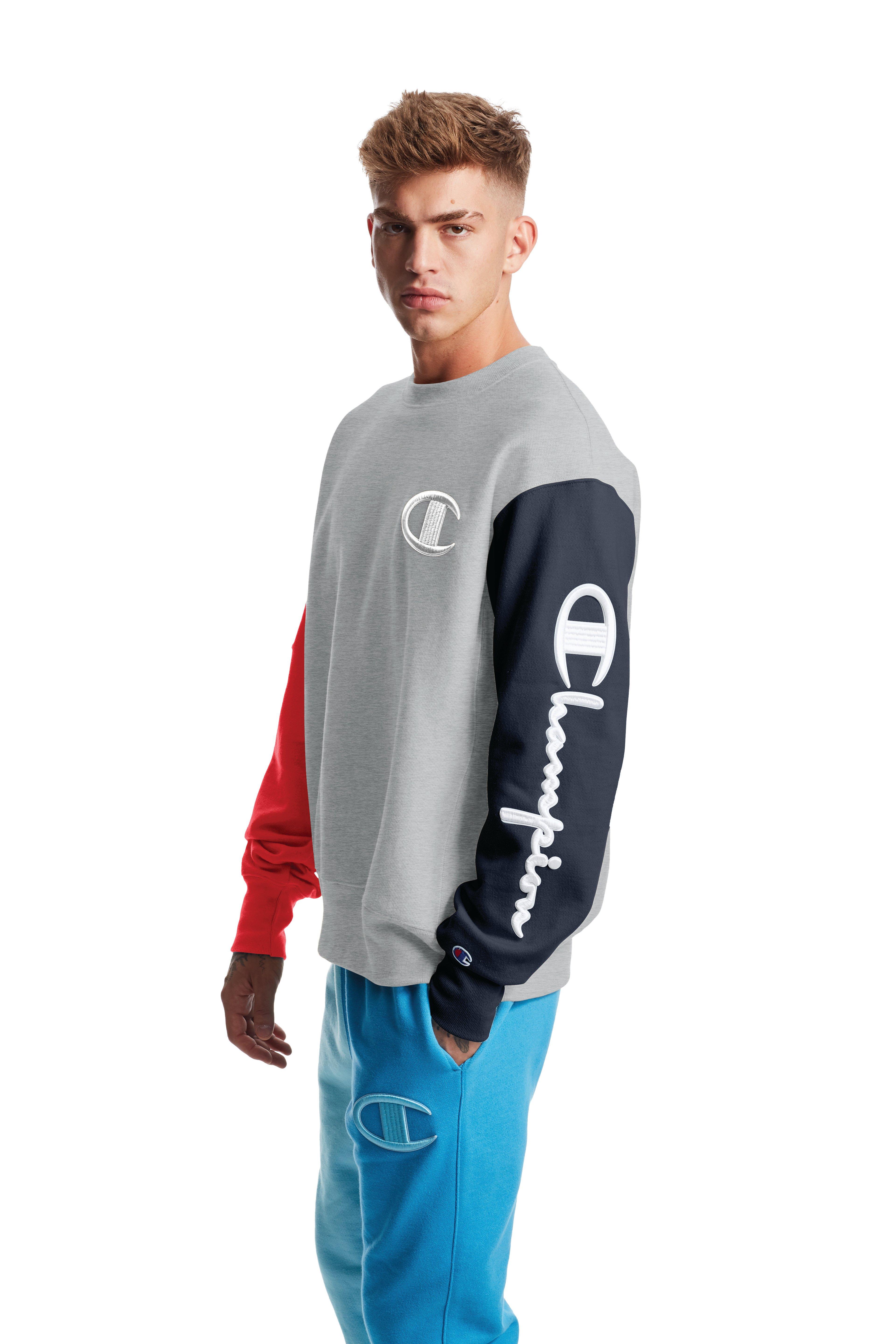 Champion colorblock crewneck outlet sweatshirt