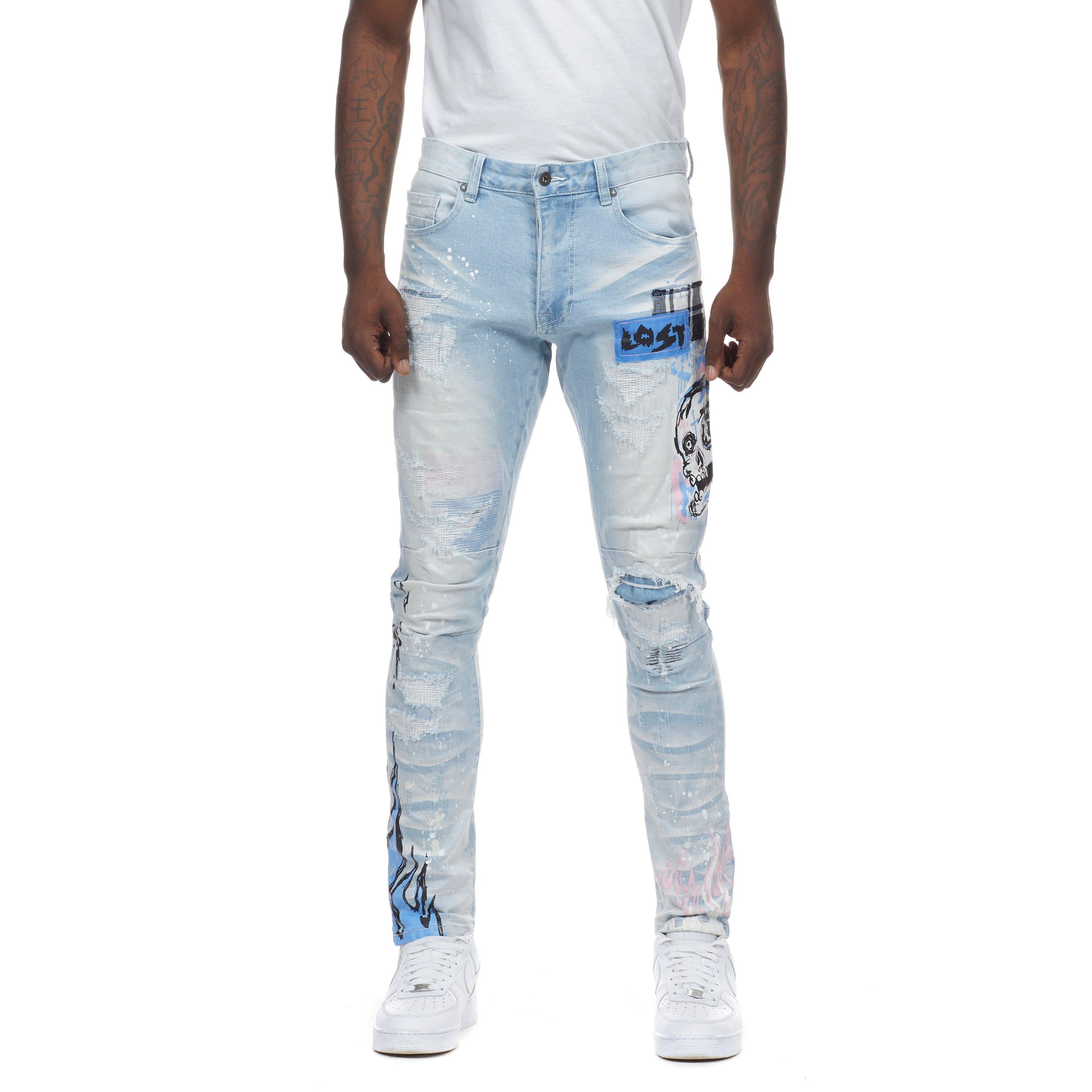 white smoke rise jeans