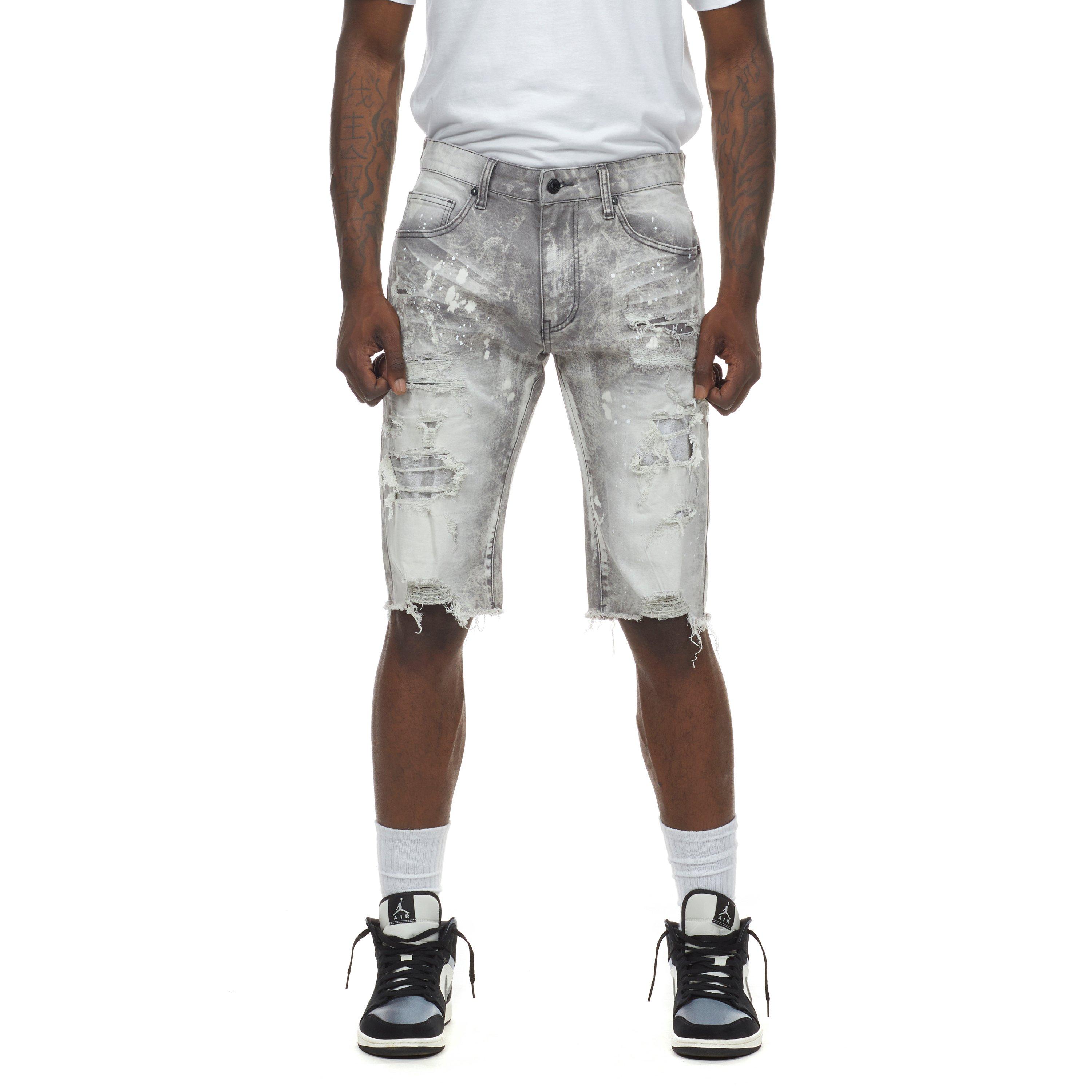 mens grey jeans shorts