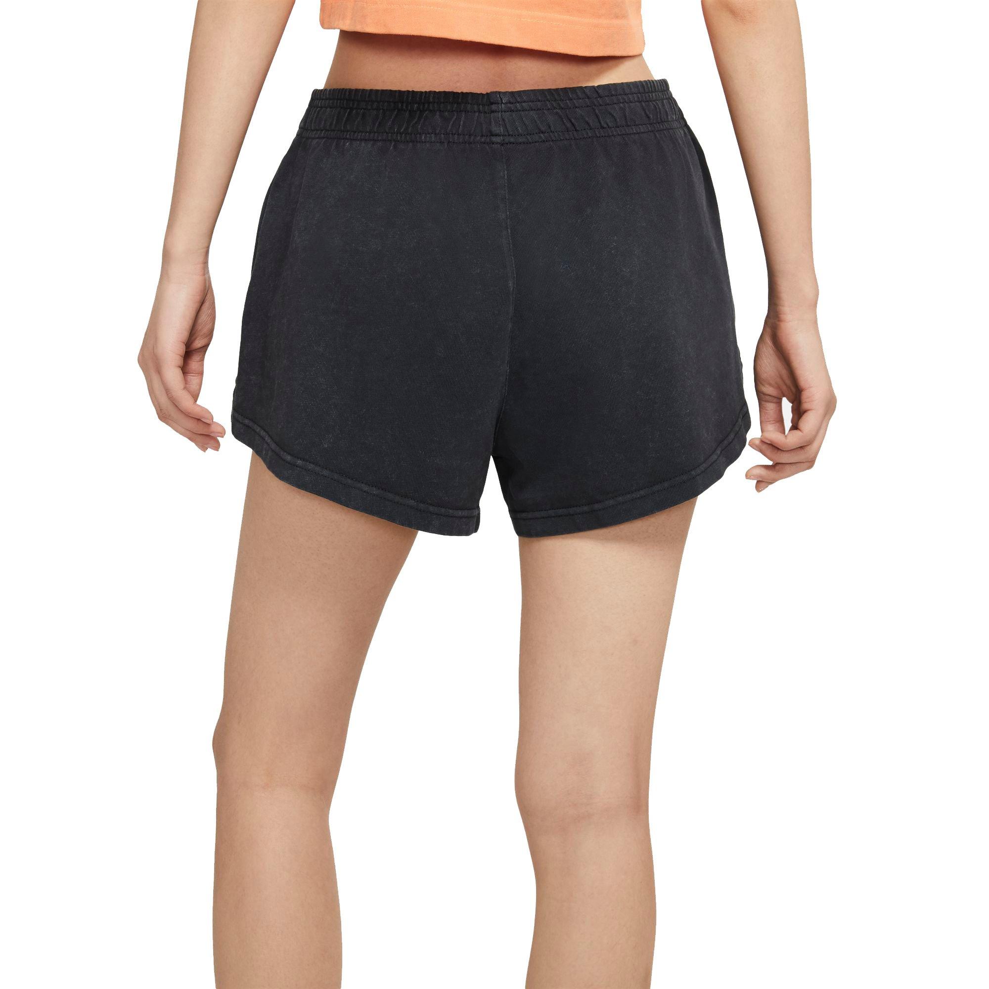Nike Women's Sportswear Acid Wash Shorts - BLACK Thumbnail View 2