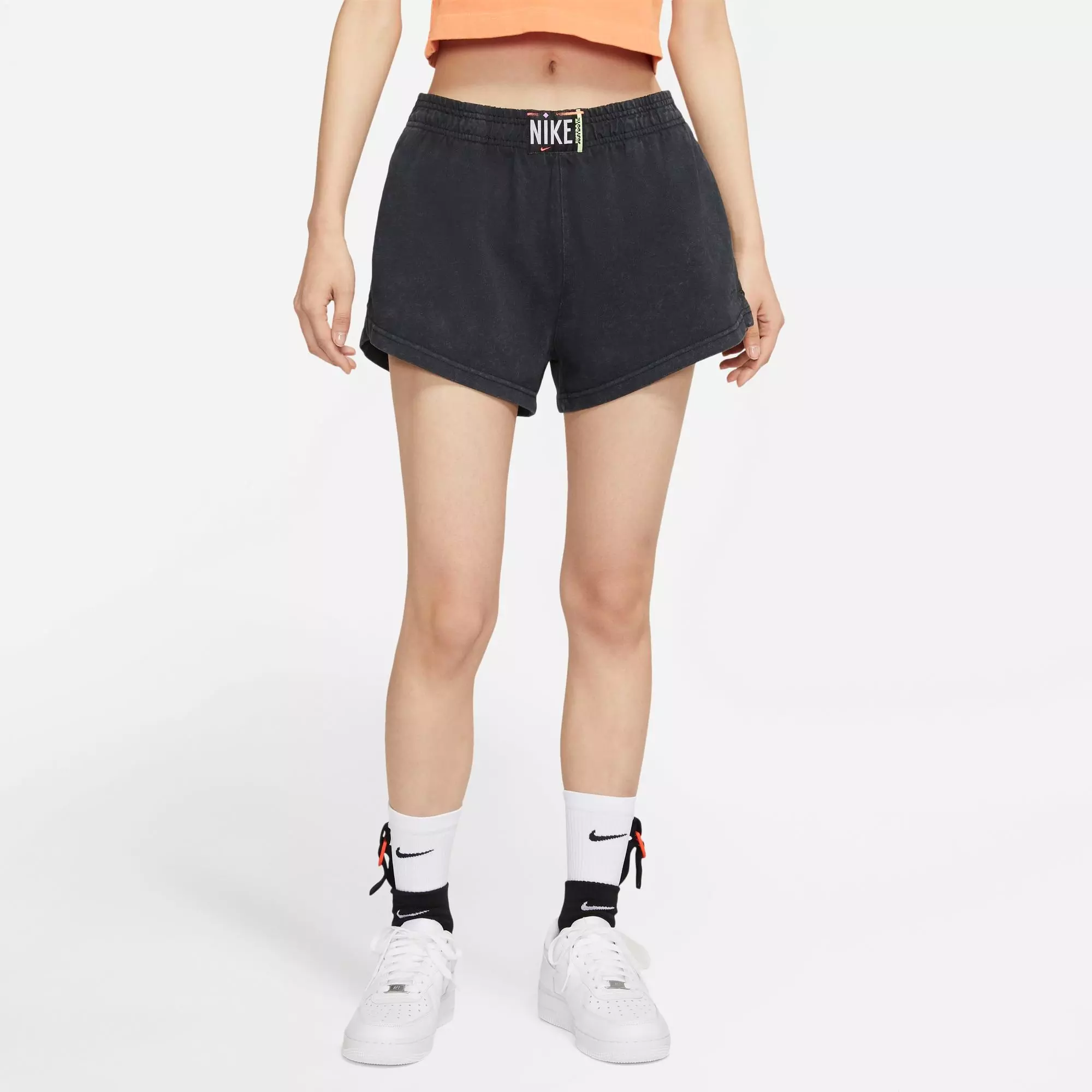 Nike Women's Sportswear Acid Wash Shorts - BLACK