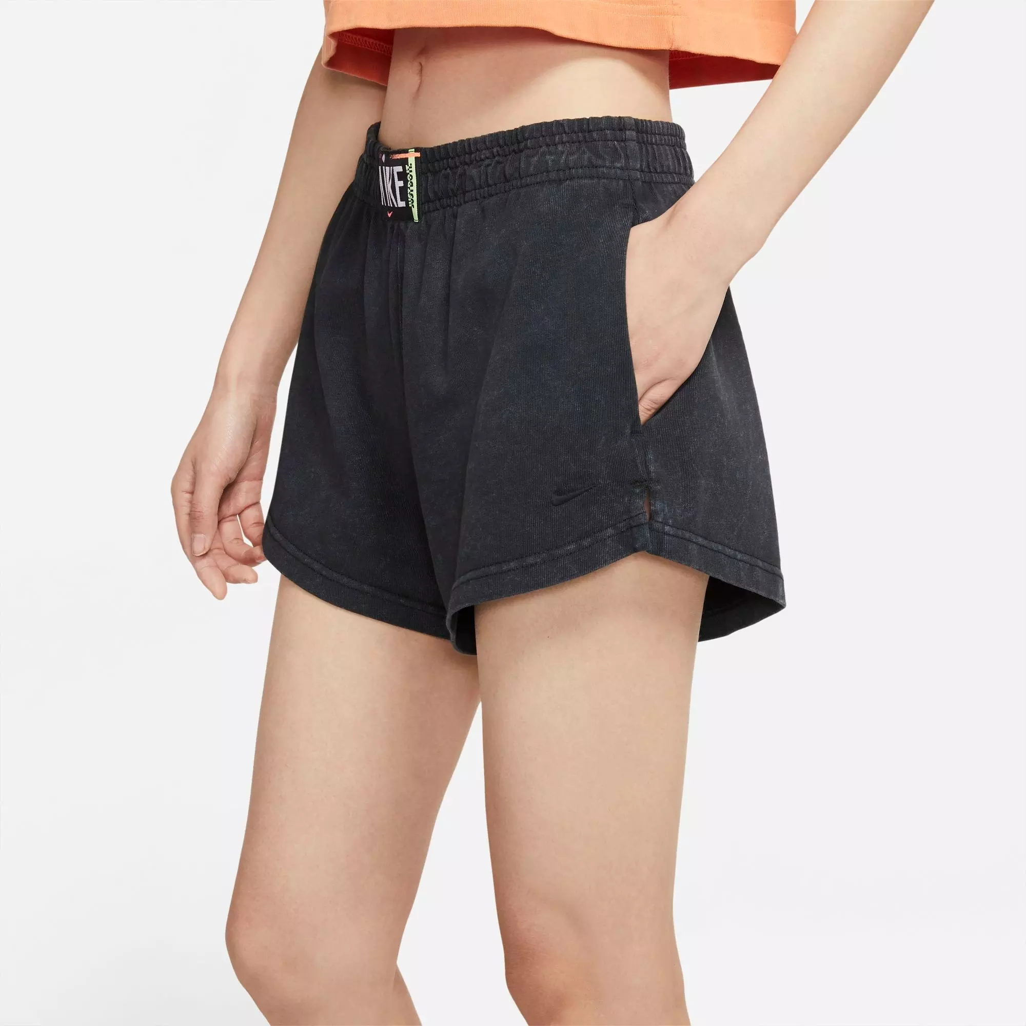 Nike Women's Sportswear Acid Wash Shorts - BLACK