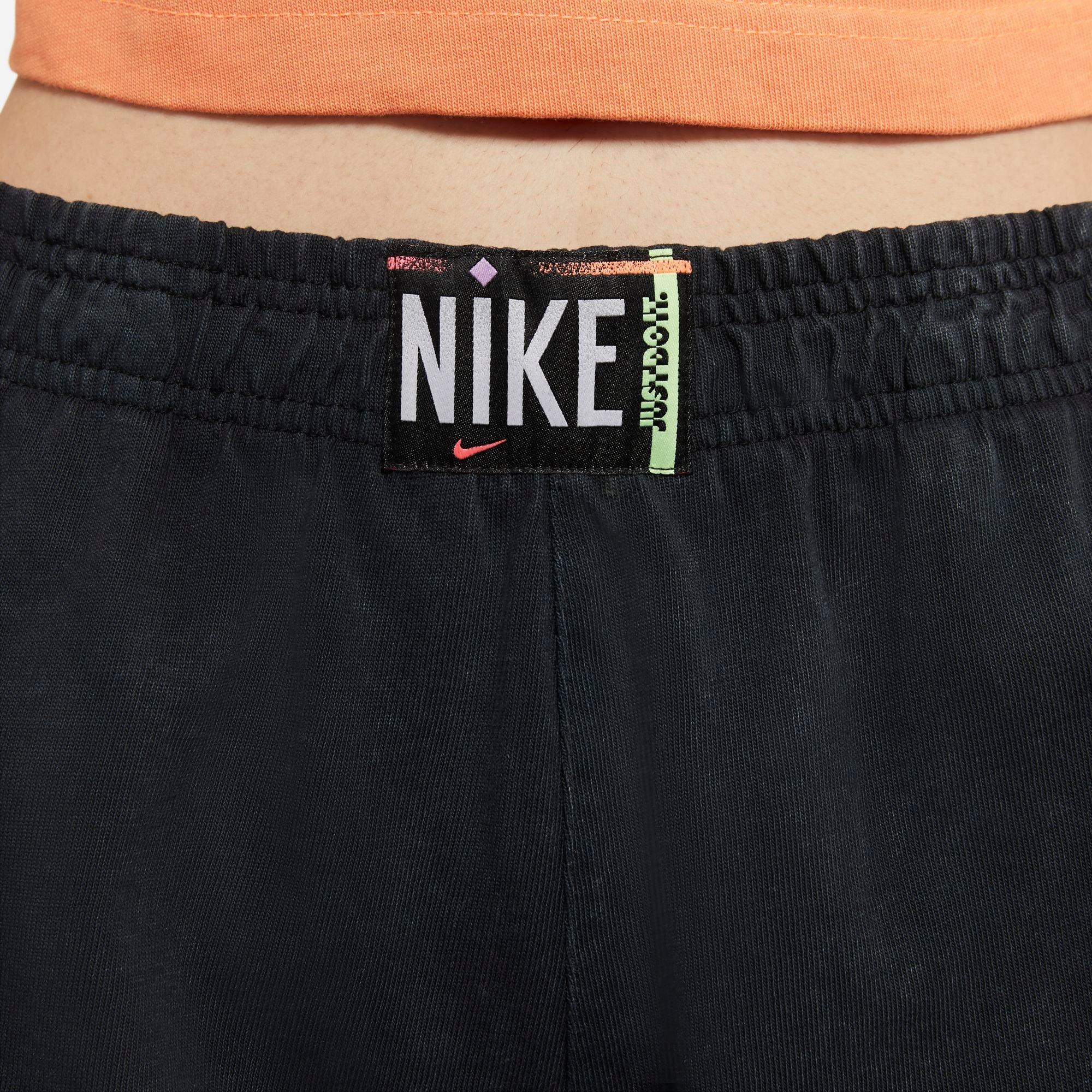 Nike Women's Sportswear Acid Wash Shorts - BLACK Thumbnail View 5