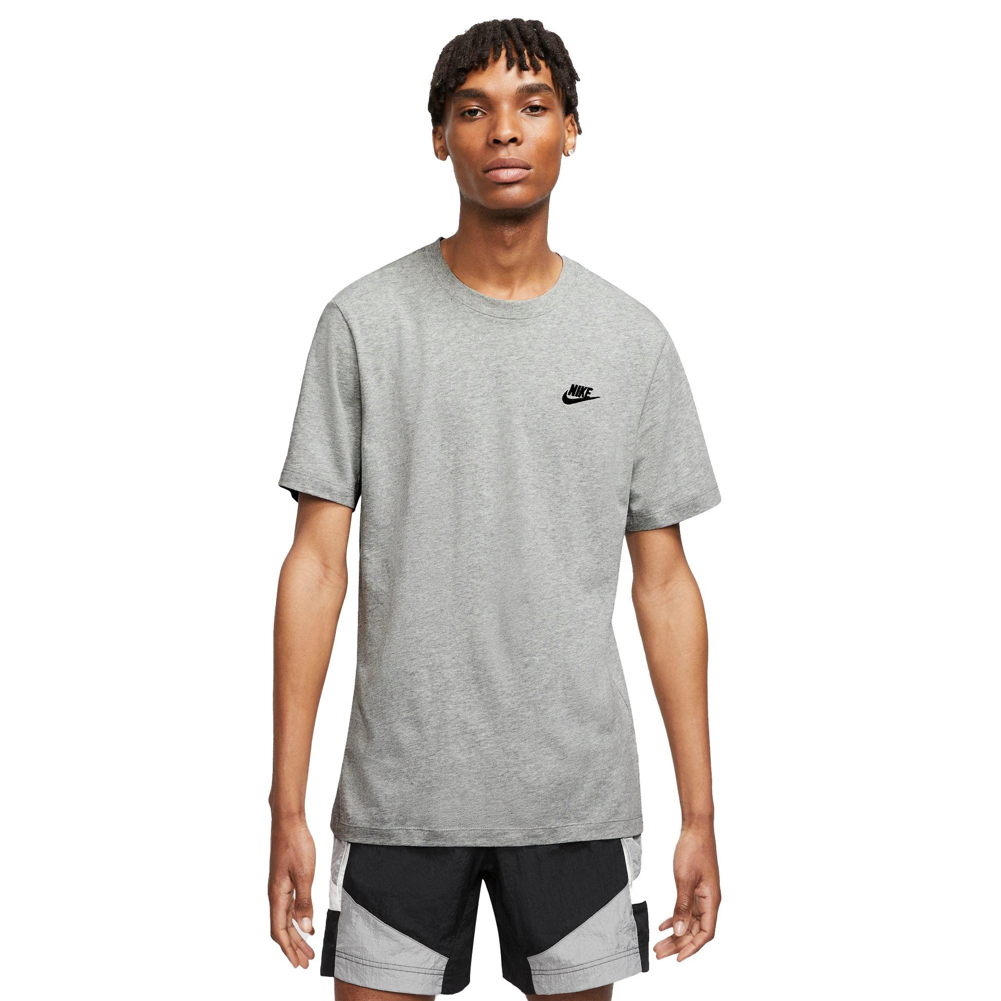 Nike Men's Sportswear Club Tee - GREY/BLACK Thumbnail View 1