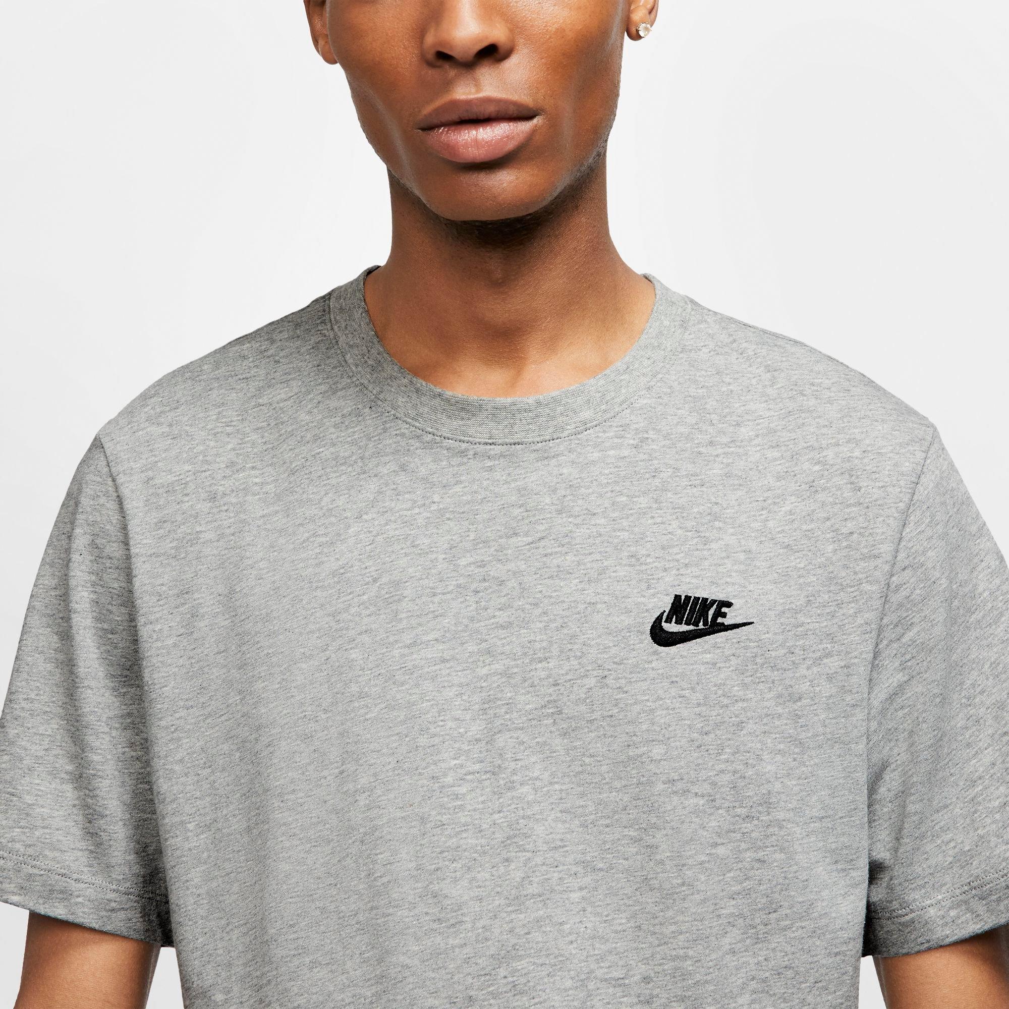 Nike Men's Sportswear Club Tee - GREY/BLACK Thumbnail View 4