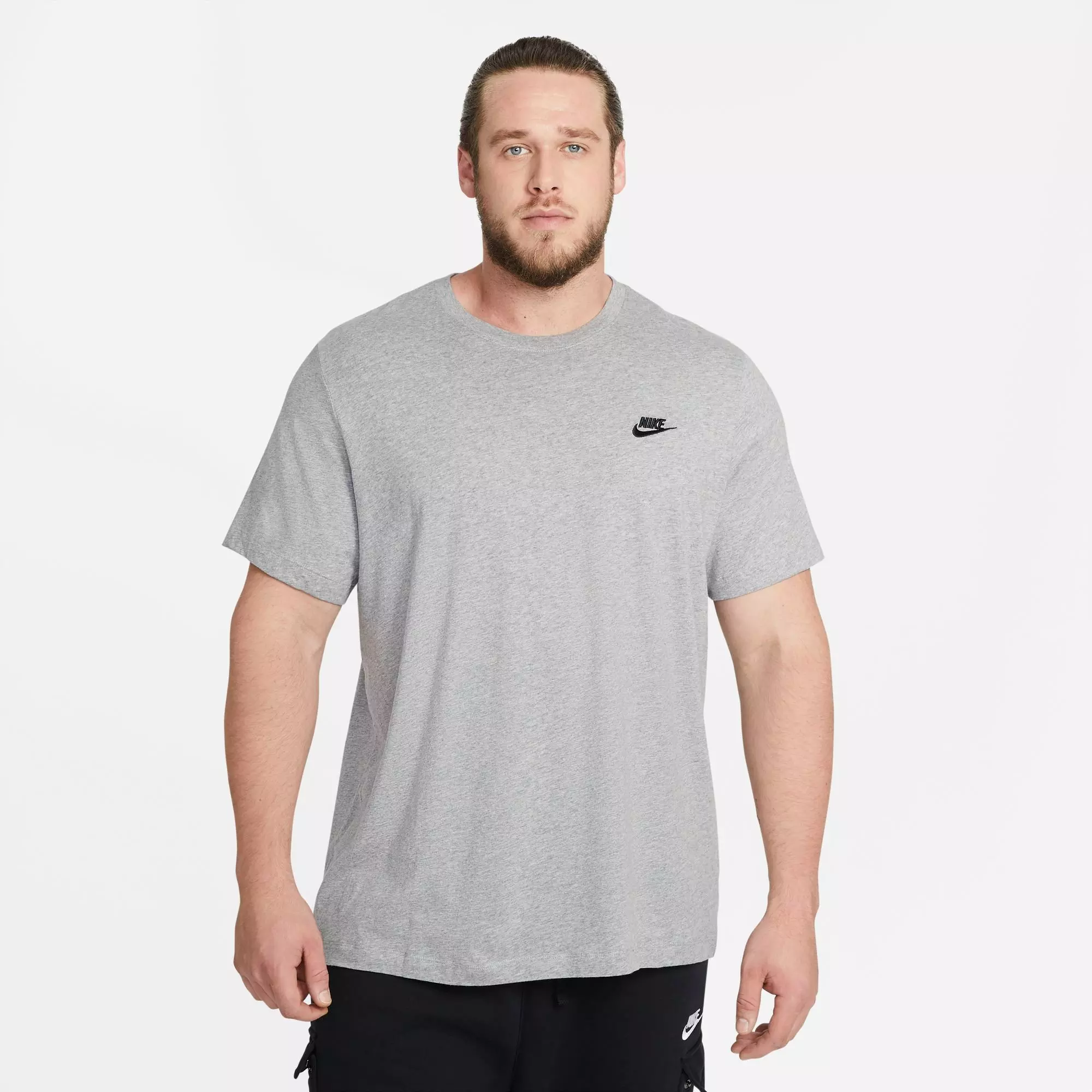 Nike Men's Sportswear Club Tee - GREY/BLACK