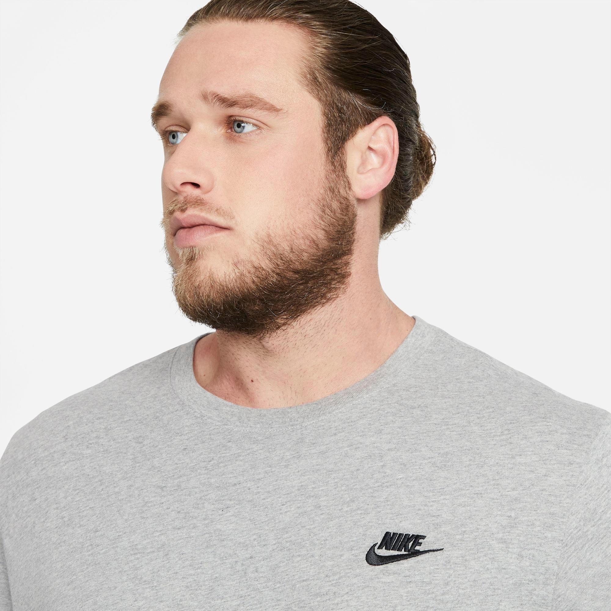 Nike Men's Sportswear Club Tee - GREY/BLACK Thumbnail View 7