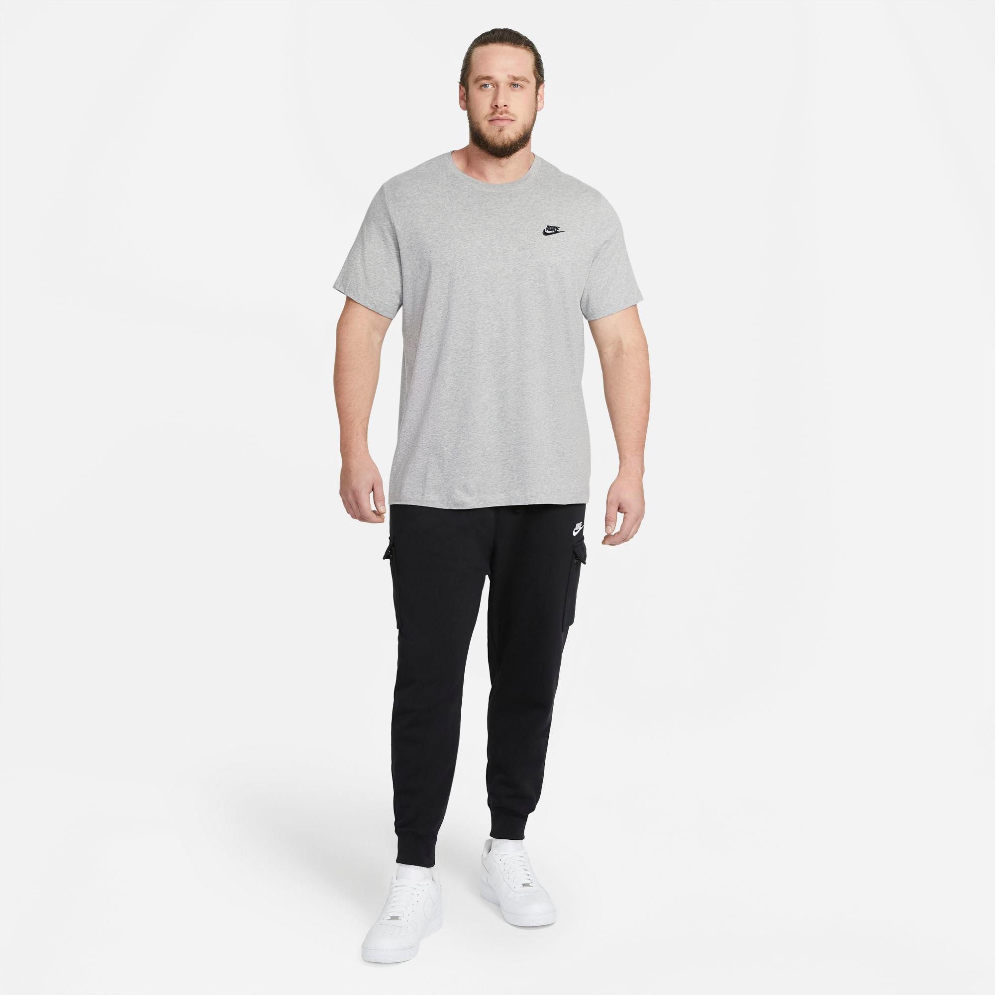 Nike Men's Sportswear Club Tee - GREY/BLACK Thumbnail View 8
