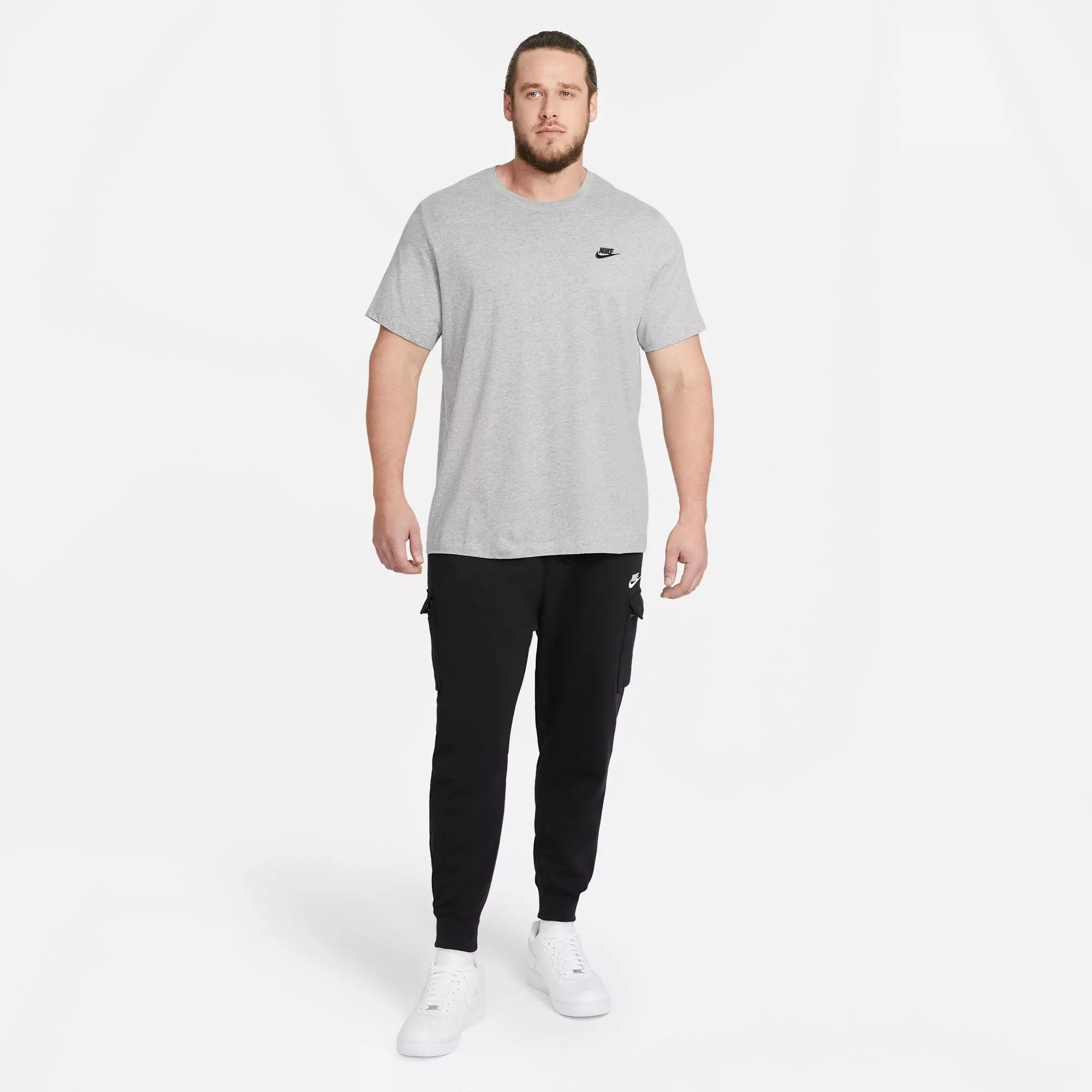 Nike Men's Sportswear Club Tee - GREY/BLACK