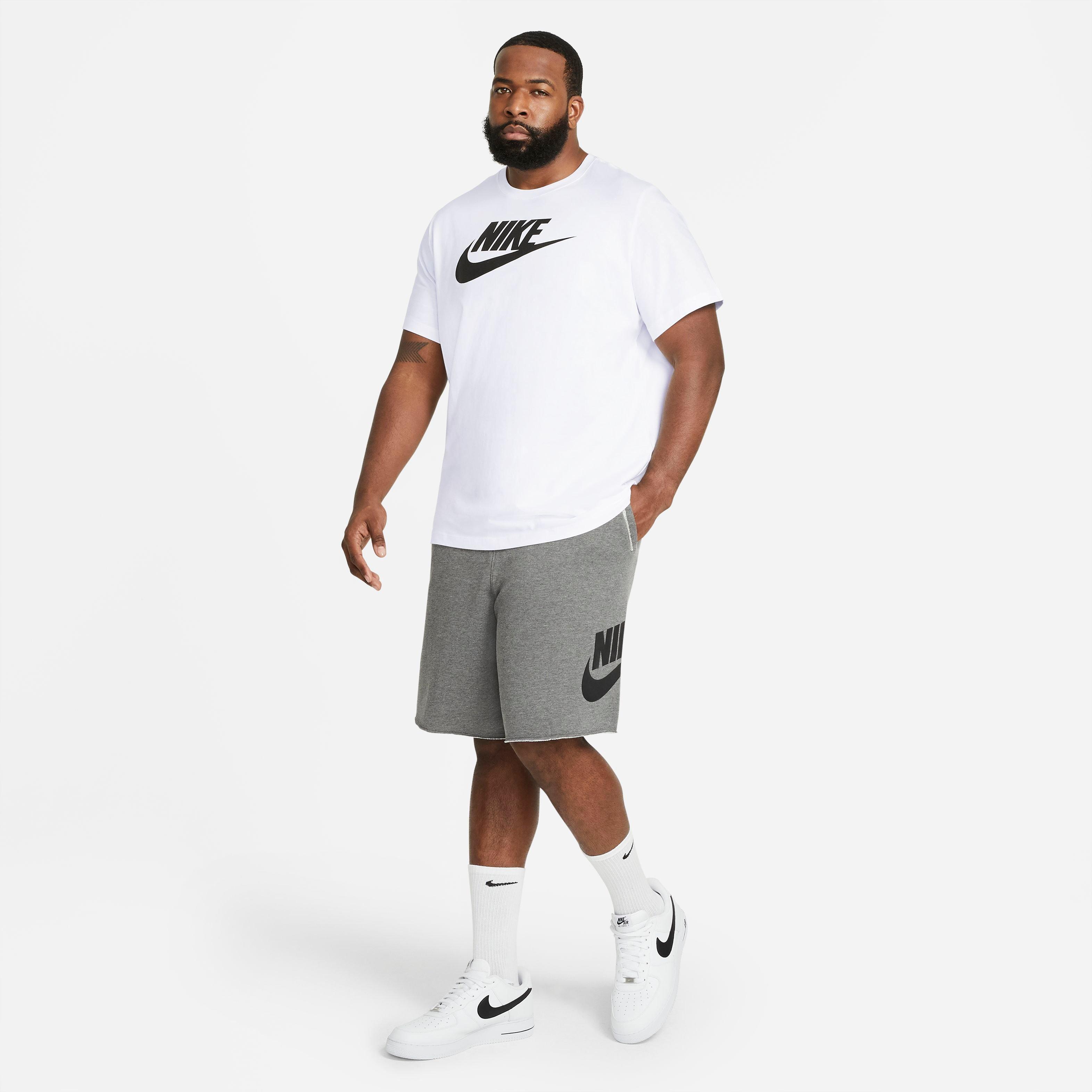 Nike Men's Sportswear Icon Futura Tee-White/Black - WHITE/BLACK Thumbnail View 4