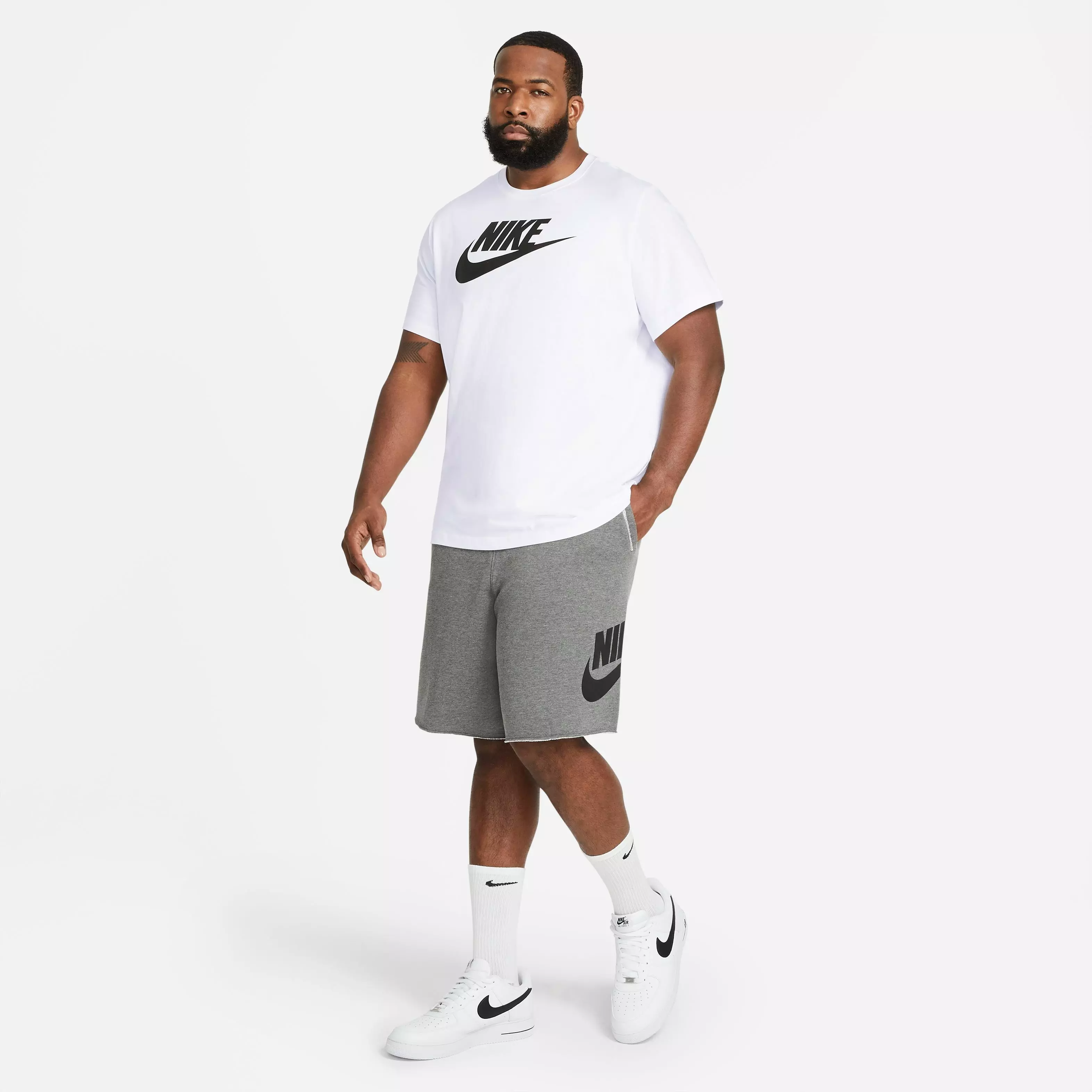 Nike Men's Sportswear Icon Futura Tee-White/Black - WHITE/BLACK