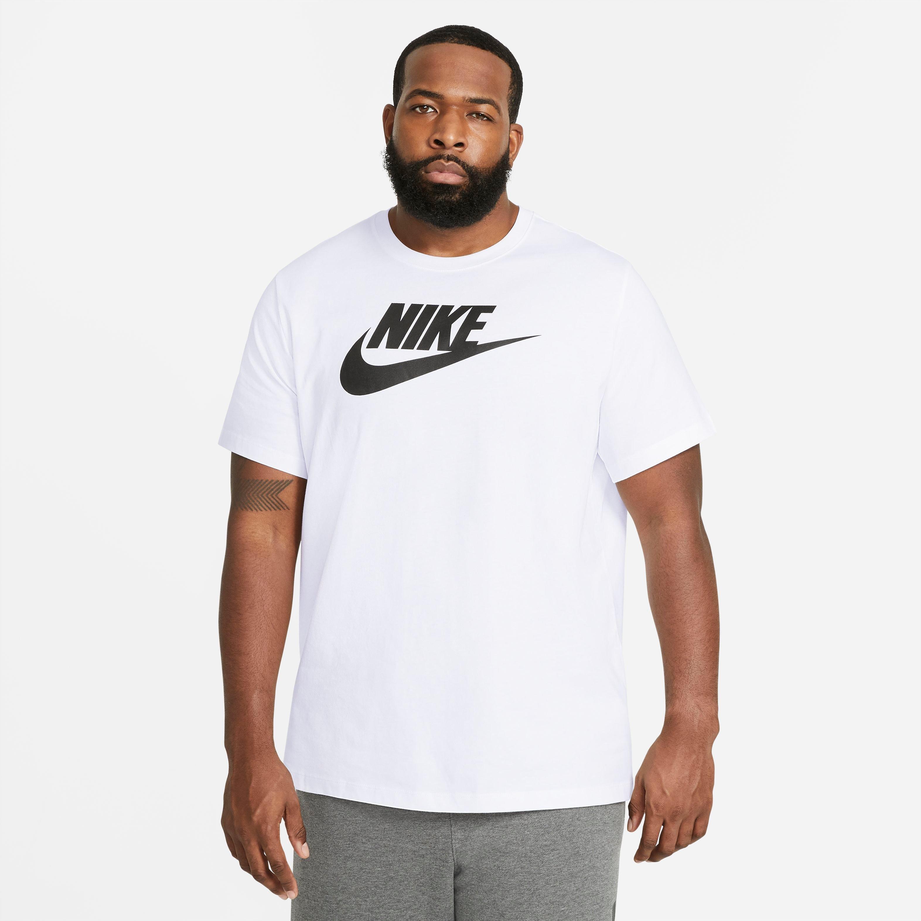 Nike Men's Sportswear Icon Futura Tee-White/Black - WHITE/BLACK Thumbnail View 1