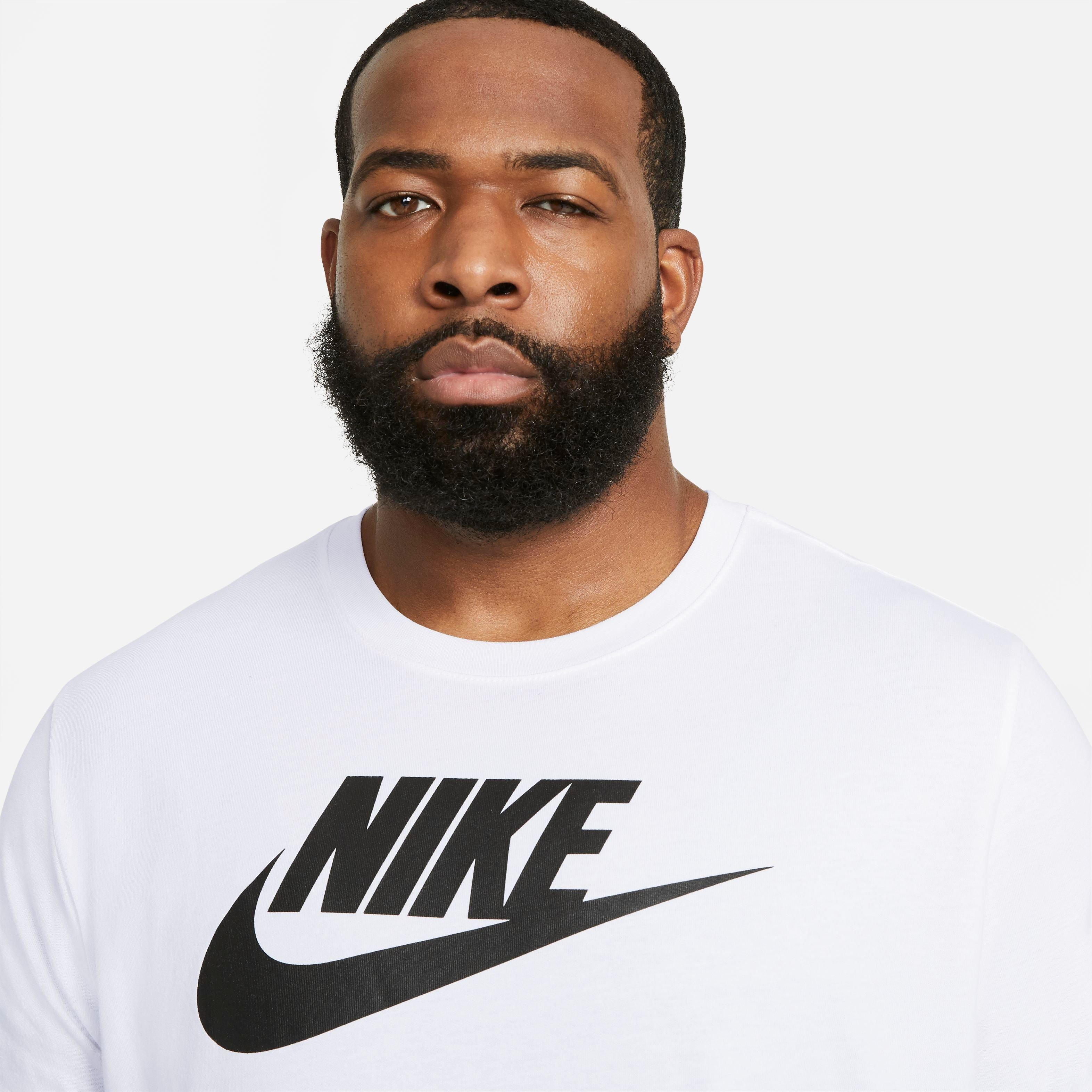 Nike Men's Sportswear Icon Futura Tee-White/Black - WHITE/BLACK Thumbnail View 3