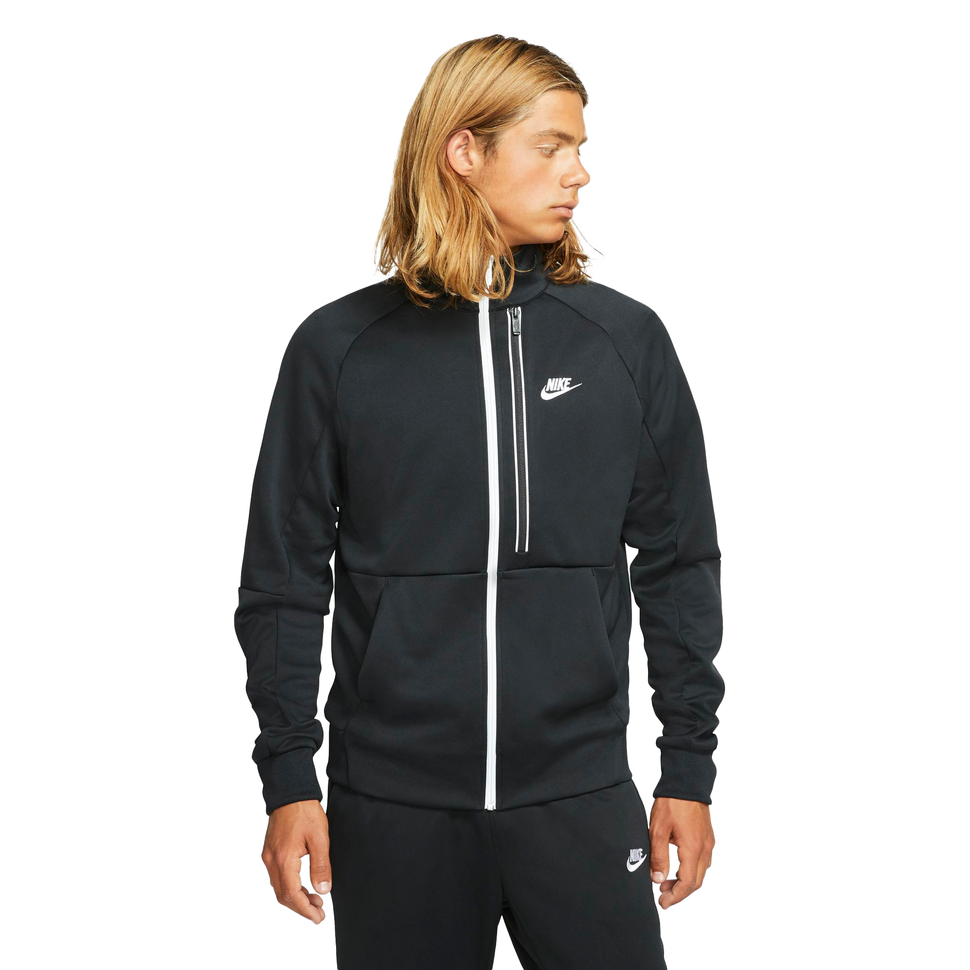 Nike Men's Sportswear Woven Hooded Windrunner Jacket -Black/Green - Hibbett