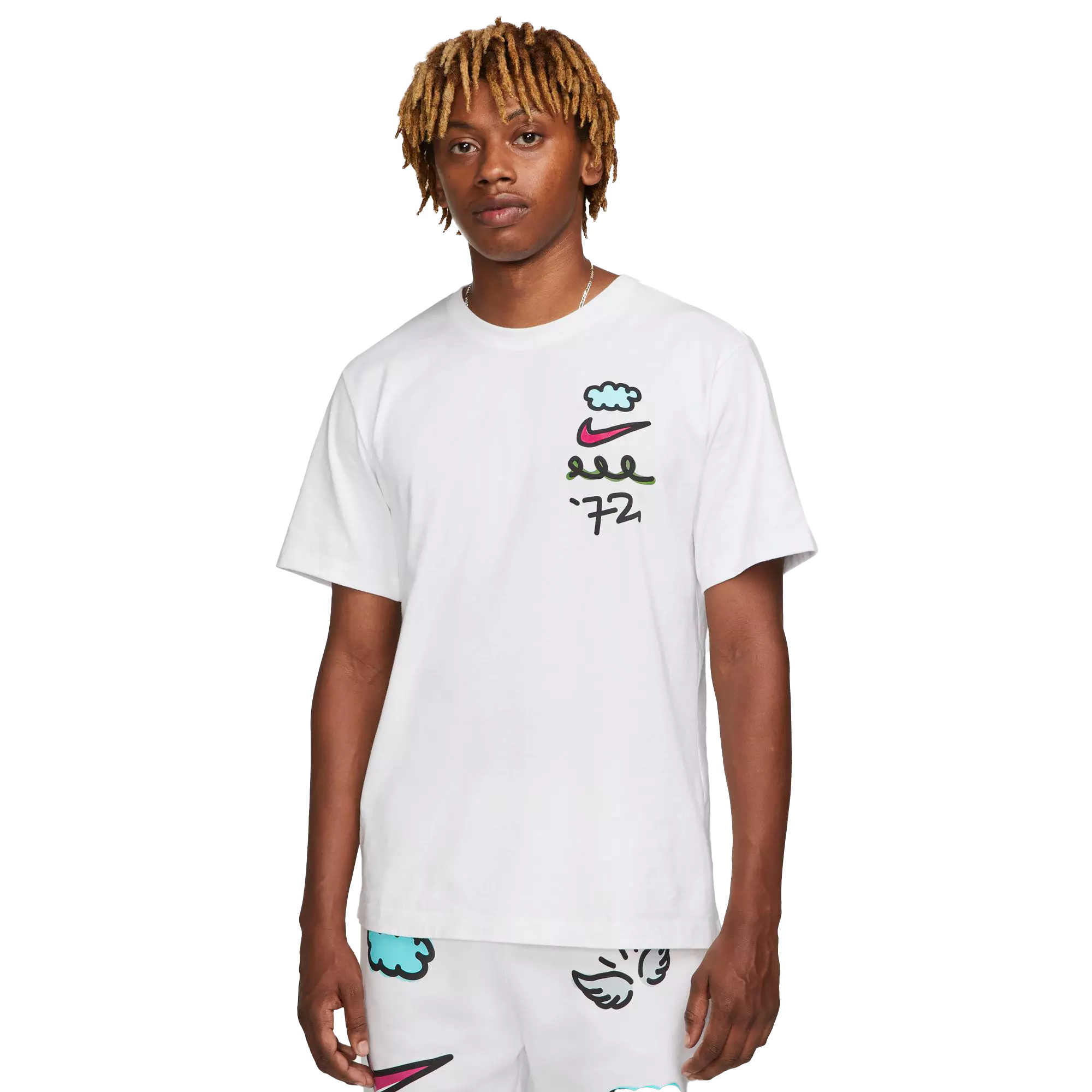 Nike Men's Sportswear Gel Doodles Tee-White - WHITE