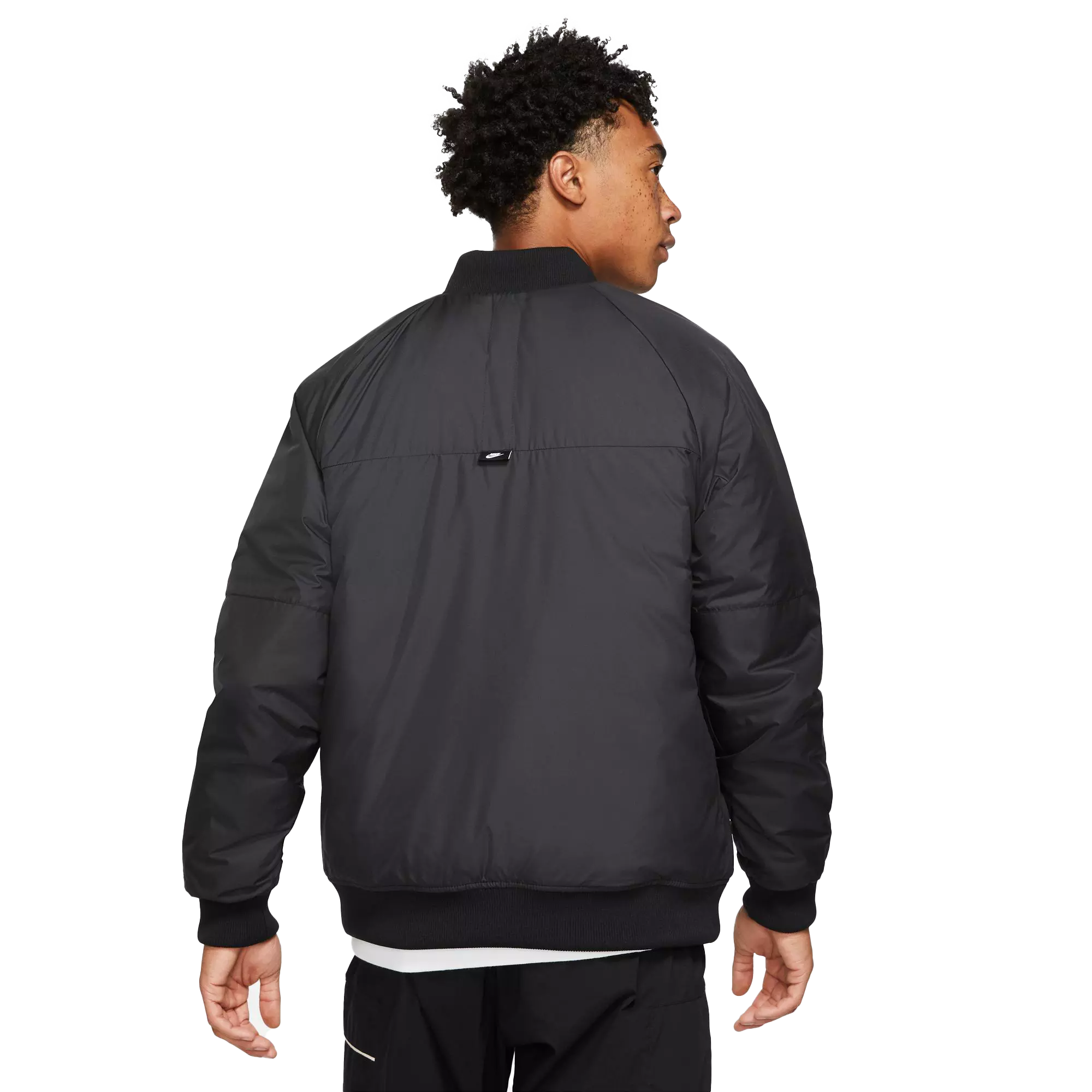 Nike Men's Sportswear Therma-FIT Legacy Reversible Bomber Jacket - BLACK/GREY