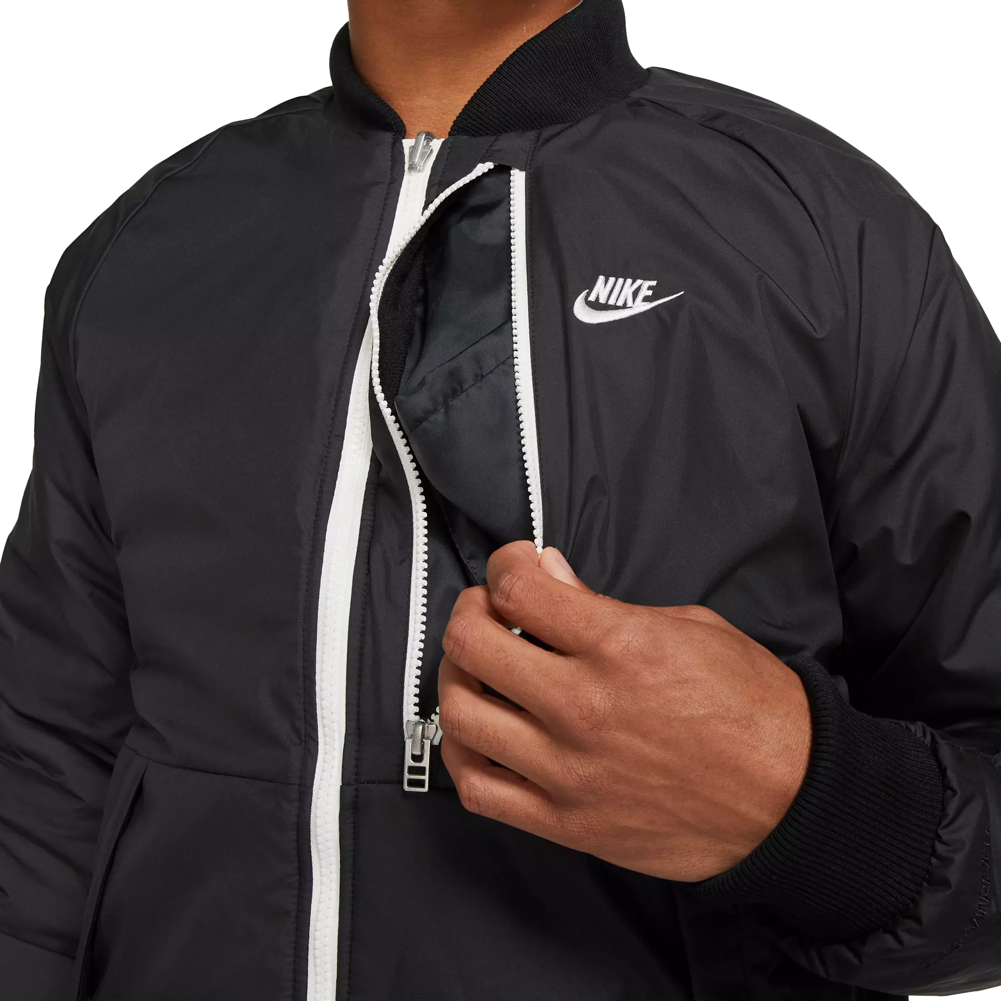 Nike Men's Sportswear Therma-FIT Legacy Reversible Bomber Jacket - BLACK/GREY