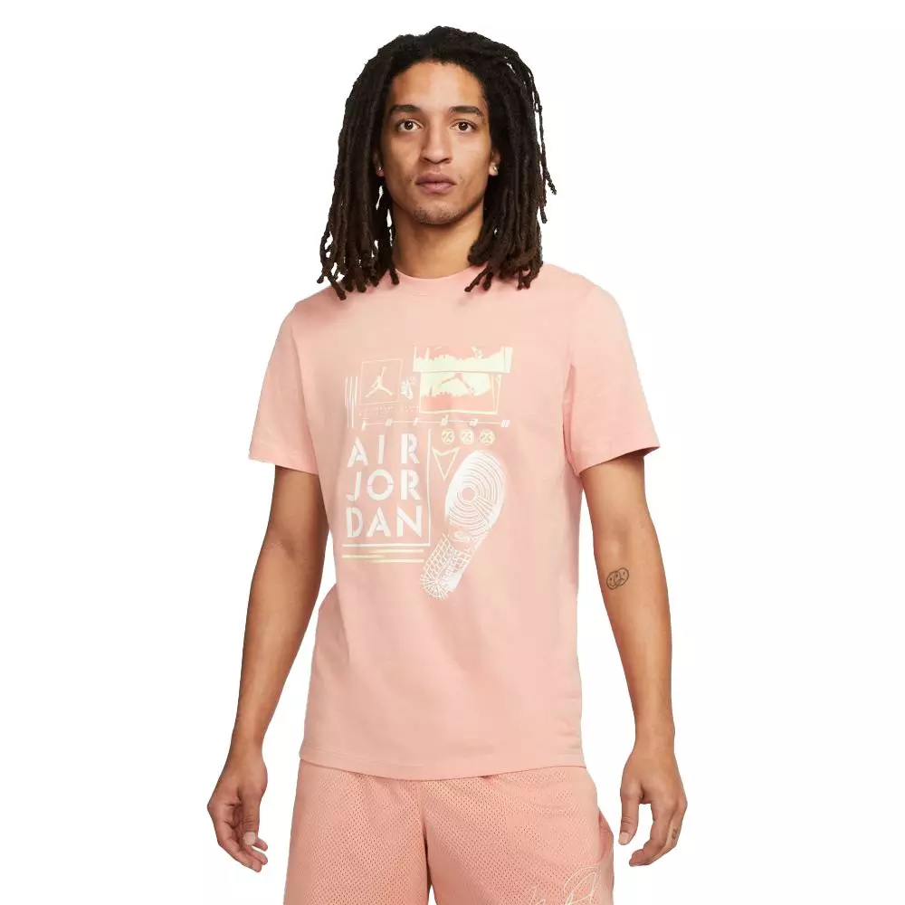 Jordan Men's "Pink"  Brand Graphics Short Sleeve Crew Tee - PINK