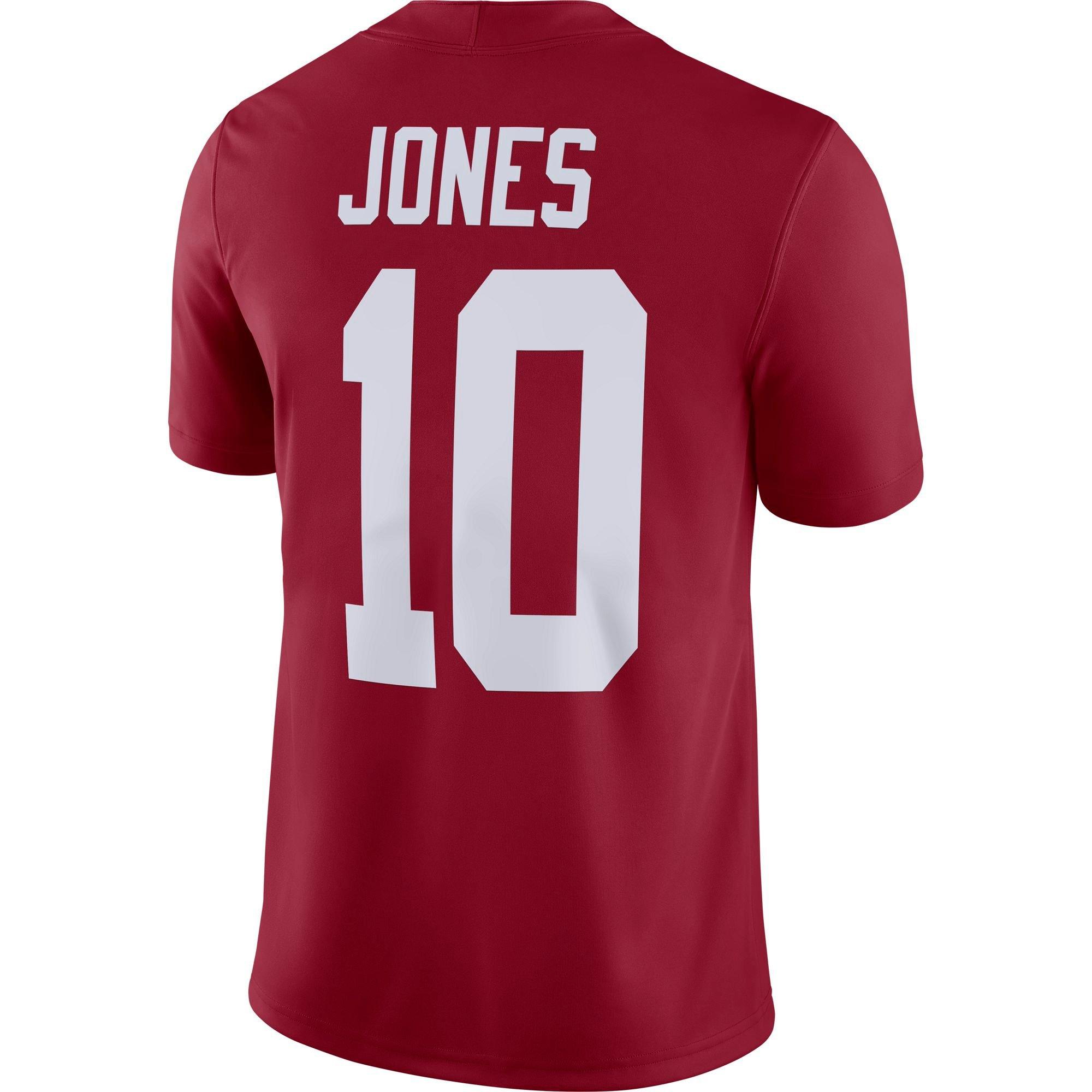 Nike Men's Alabama Crimson Tide Mac Jones #10 Crimson Dri-Fit Game Football Jersey, Medium, Red