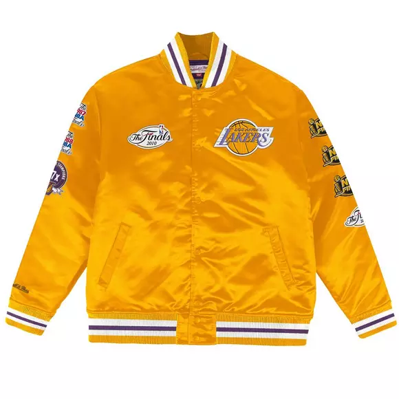Mitchell & Ness Men's Los Angeles Lakers Champ City Patches Satin ...