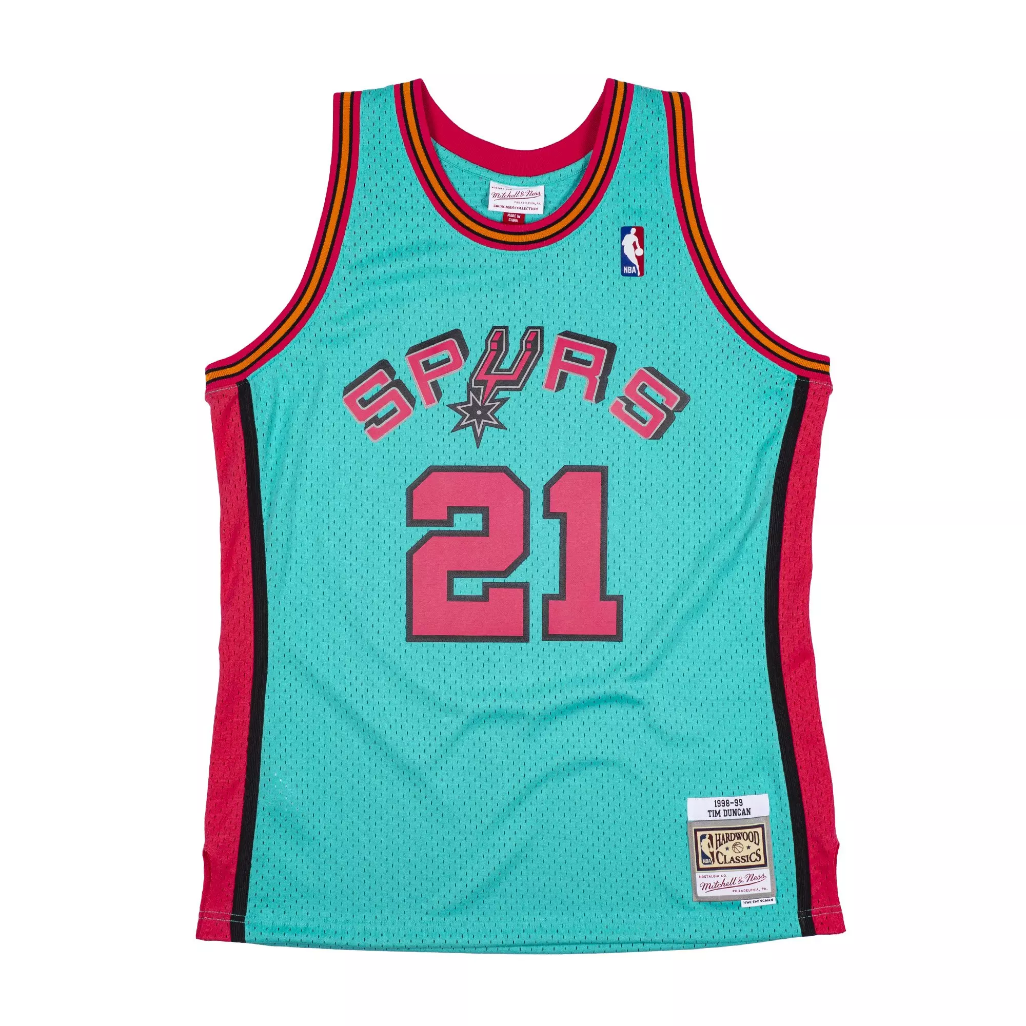 Mitchell & Ness Men's San Antonio Spurs Tim Duncan Reload Swingman Jersey - TEAL