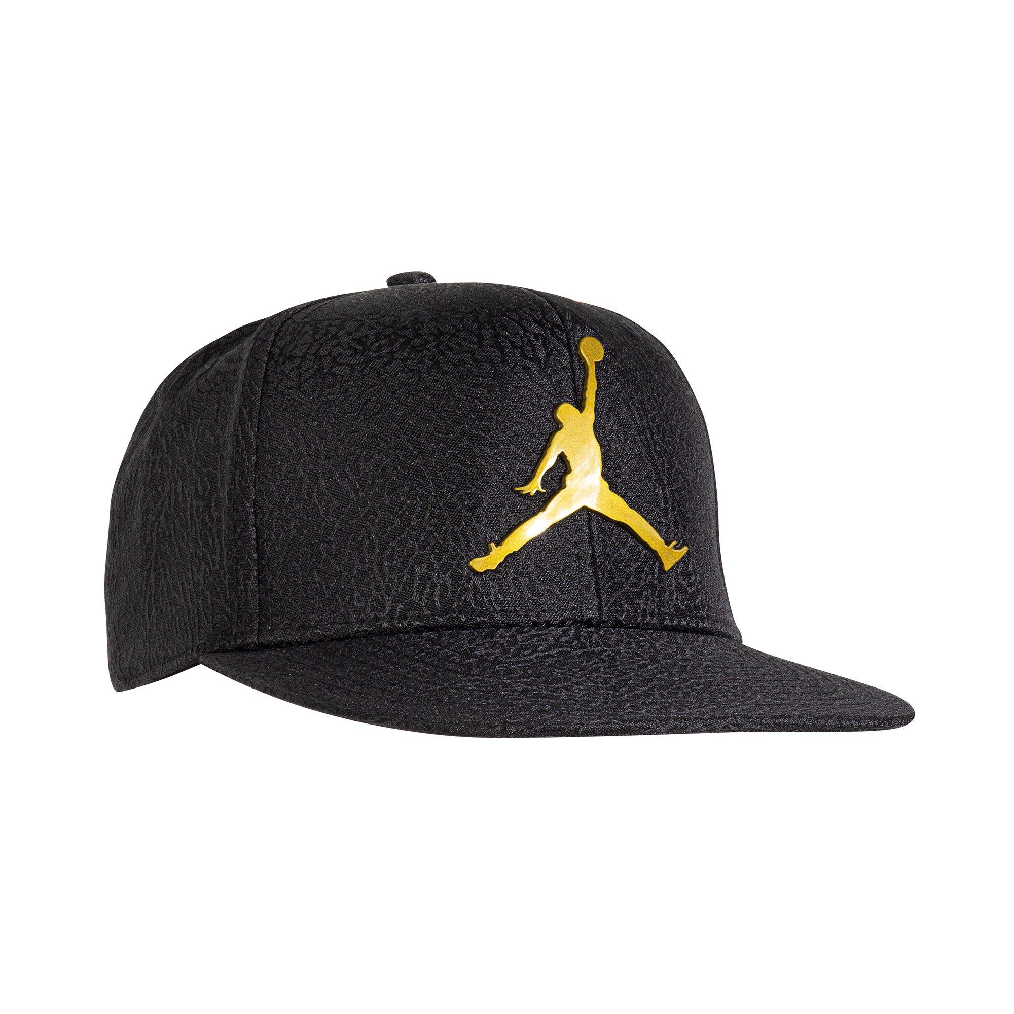 black gold jordan hat